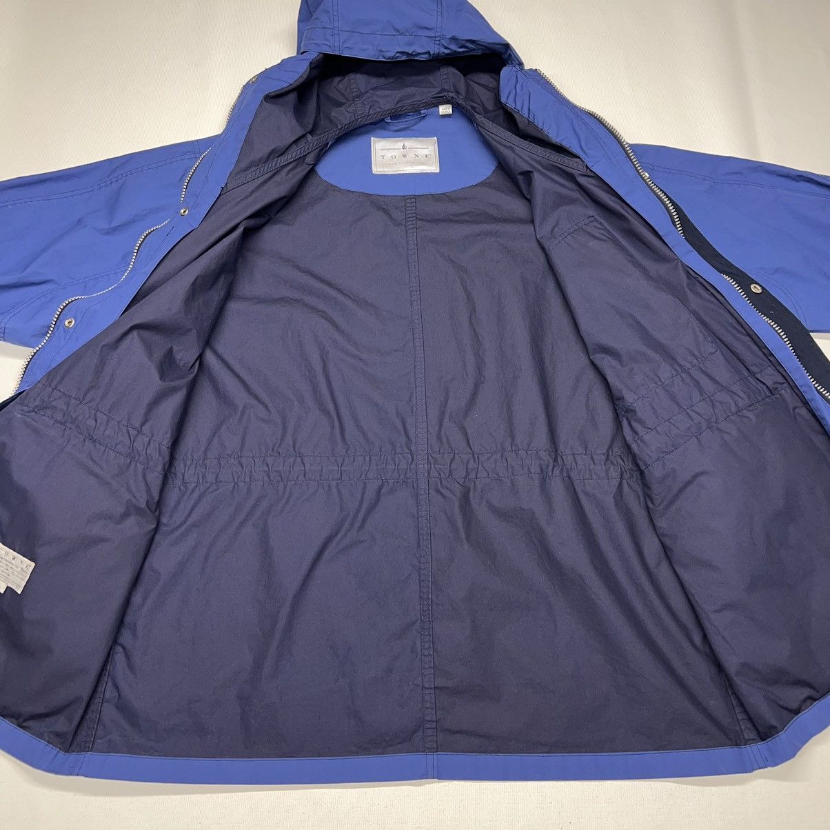 London Fog × Vintage VTG London Fog Jacket Blue Pocket Hood Zip Long Coat Towne Size US L / EU 52-54 / 3 - 9 Thumbnail