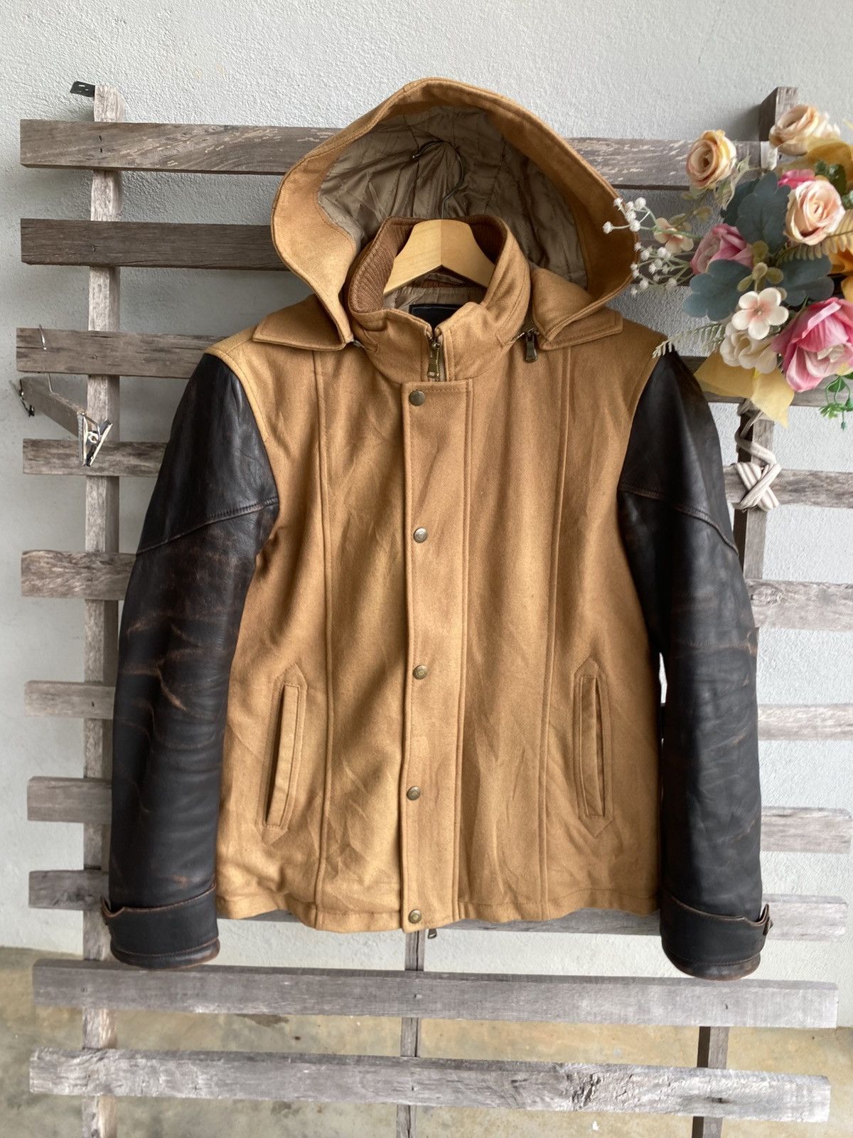 Tete Homme Vintage Tete Homme by Issey Miyake Varsity Leather Jacket Size US M / EU 48-50 / 2 - 3 Thumbnail