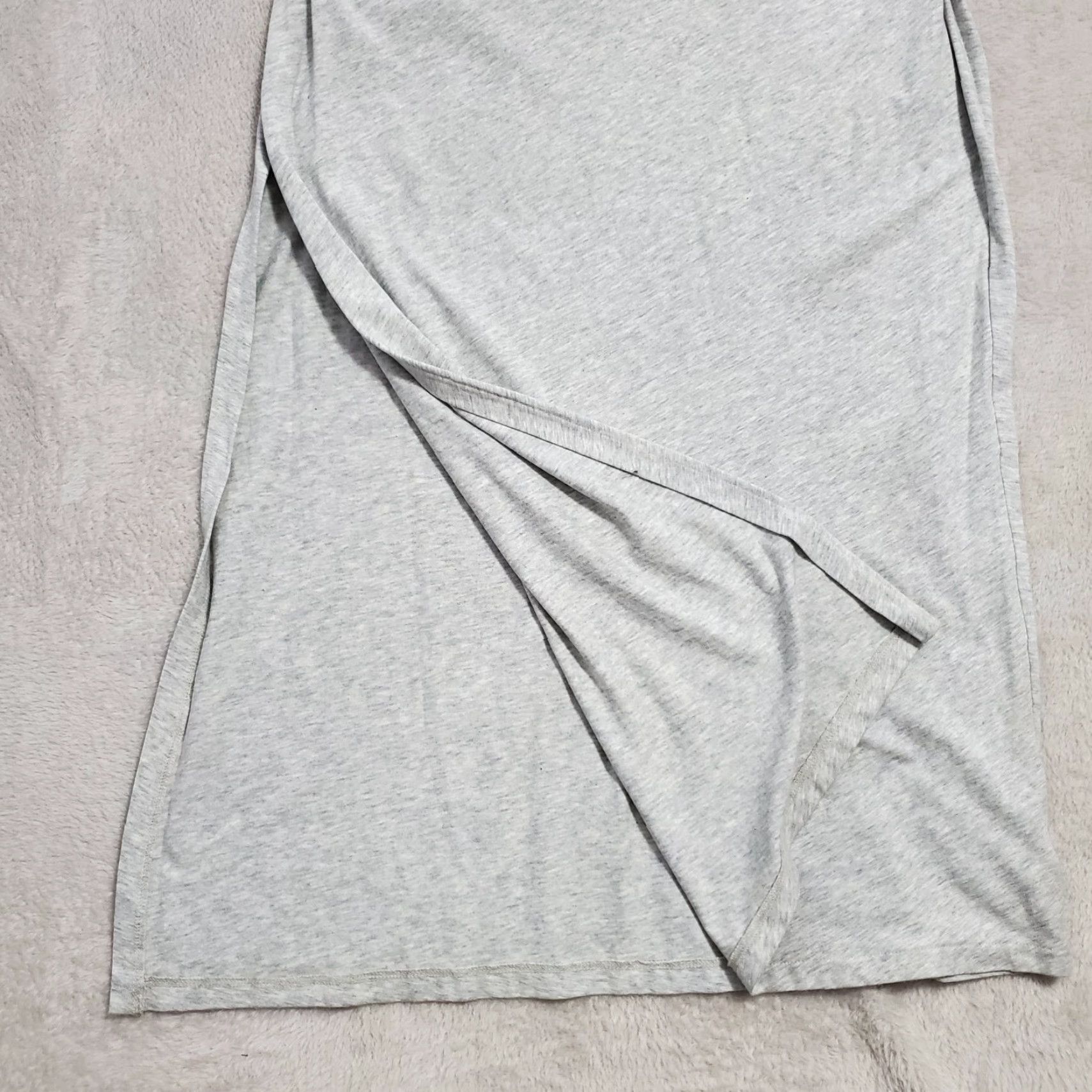Athleta VINTAGE Athleta Maxi Dress Women MP Gray Racerback Tank Ruched Side Slit Stretch Beachy Size M / US 6-8 / IT 42-44 - 7 Thumbnail