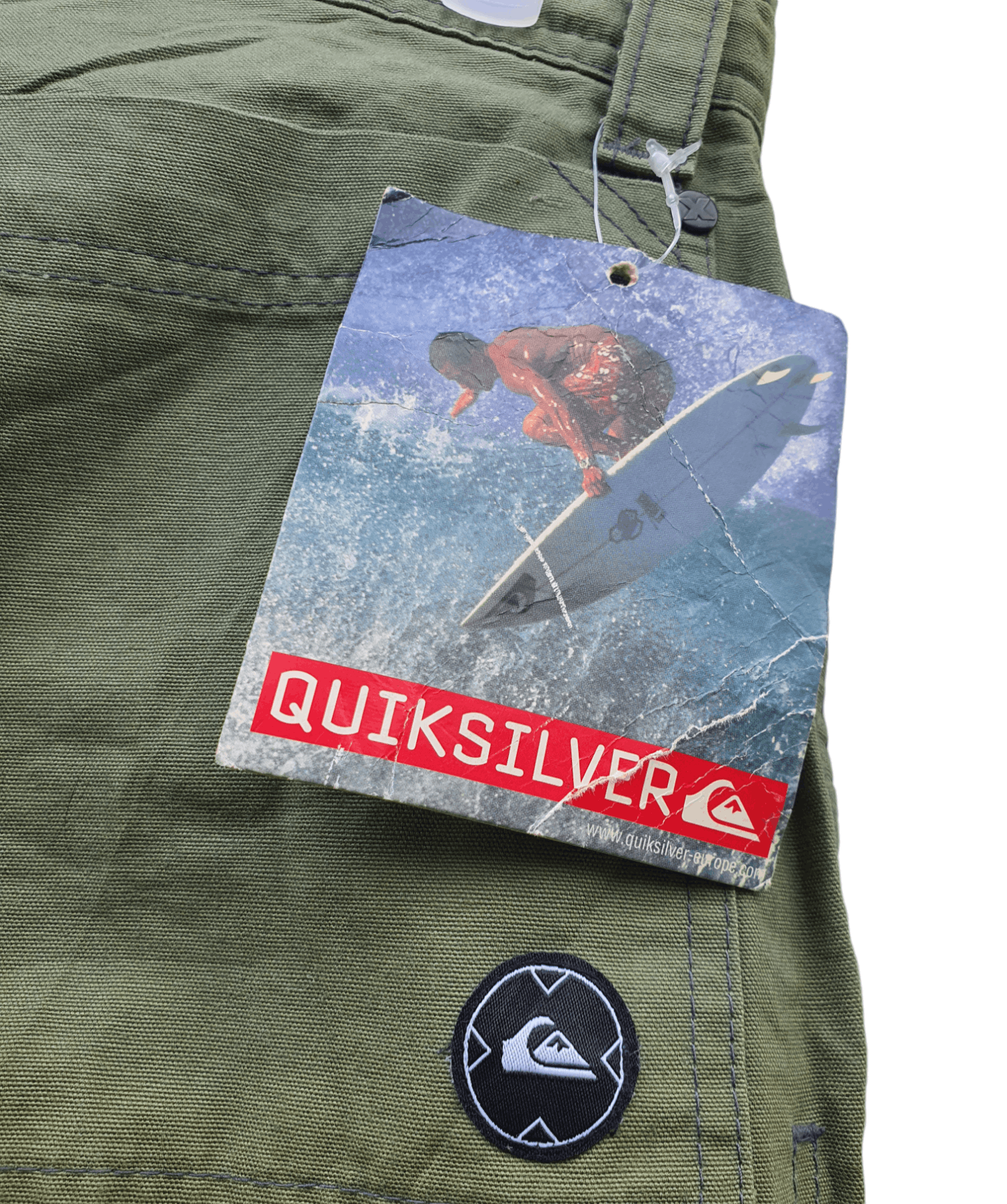 Quiksilver × Vintage 🔥 Vintage 90s QUIKSILVER Olive Green Sun Faded Pants Size US 34 / EU 50 - 5 Thumbnail
