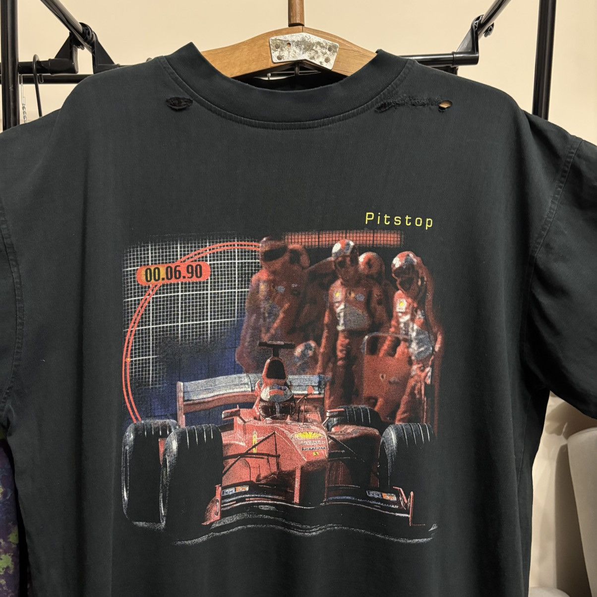 Vintage Vintage 90’s Faded and Distressed Ferrari T-Shirt ERD Grunge Size US XL / EU 56 / 4 - 3 Thumbnail