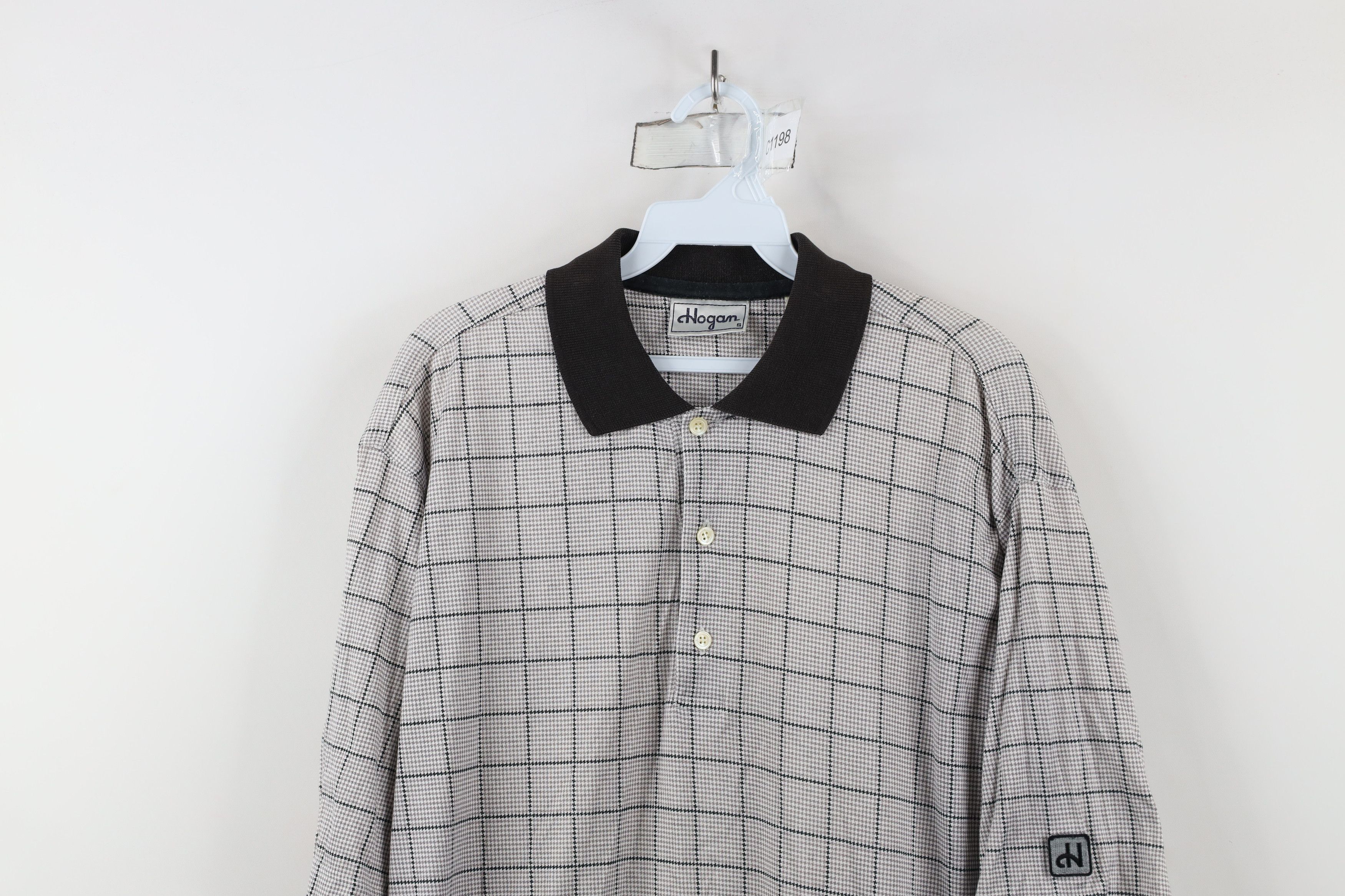 Vintage Vintage 90s Streetwear Houndstooth Plaid Collared Polo Shirt Size US S / EU 44-46 / 1 - 2 Thumbnail
