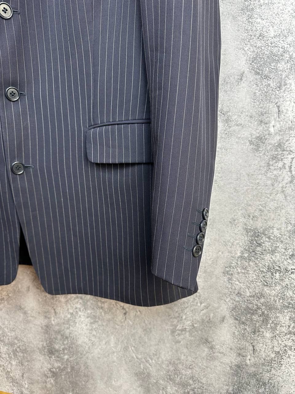 Yves Saint Laurent Yves Saint Laurent Pour Homme 90s Pinstripe Pure Wool Blazer Size 52R - 8 Thumbnail