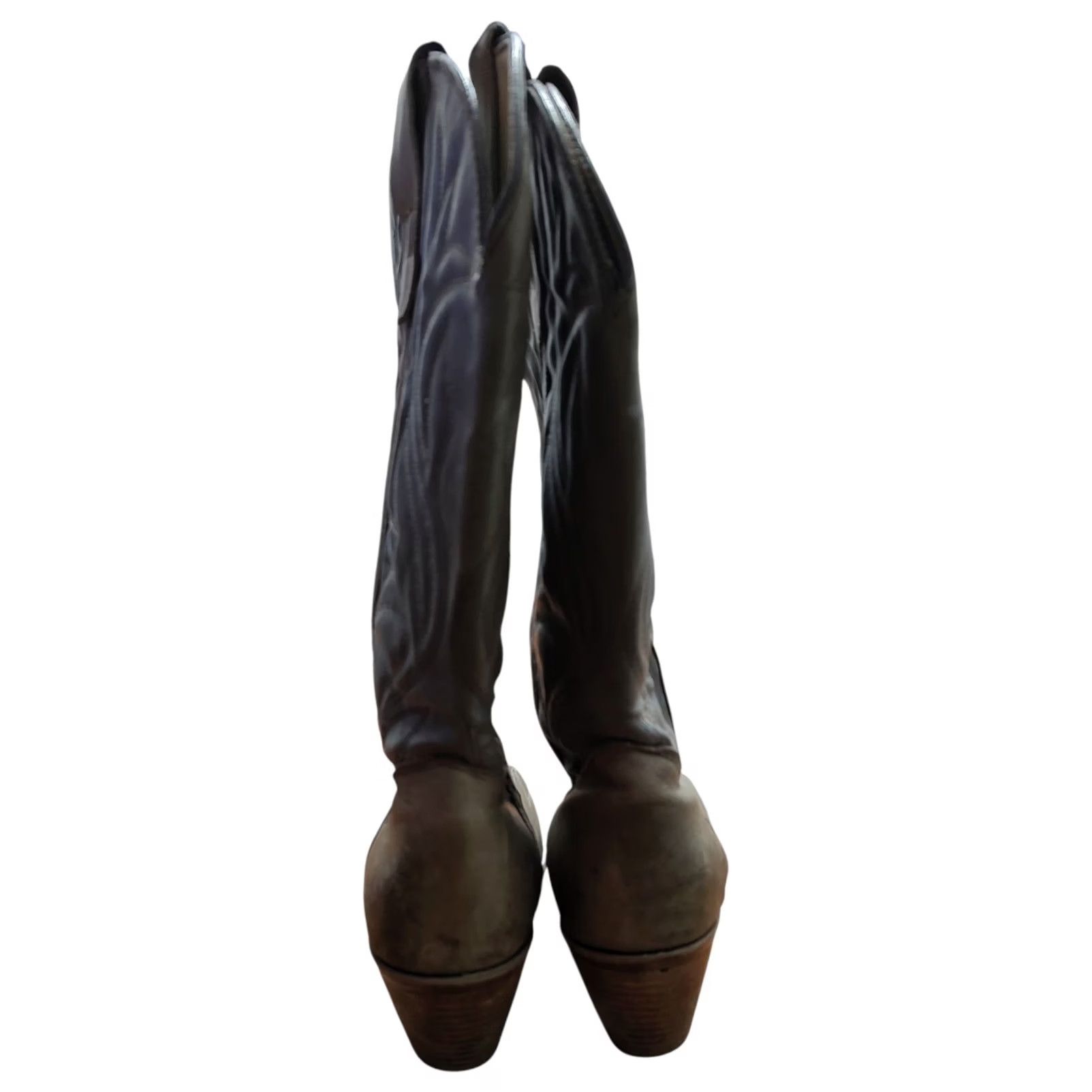 Vintage VINTAGE Capezio Cowboy Boots Women L348 9 M Gray Leather Western Cowboy Cowgirl Southwestern Boots Mens Womens Girls? Size US 9 / IT 39 - 5 Thumbnail