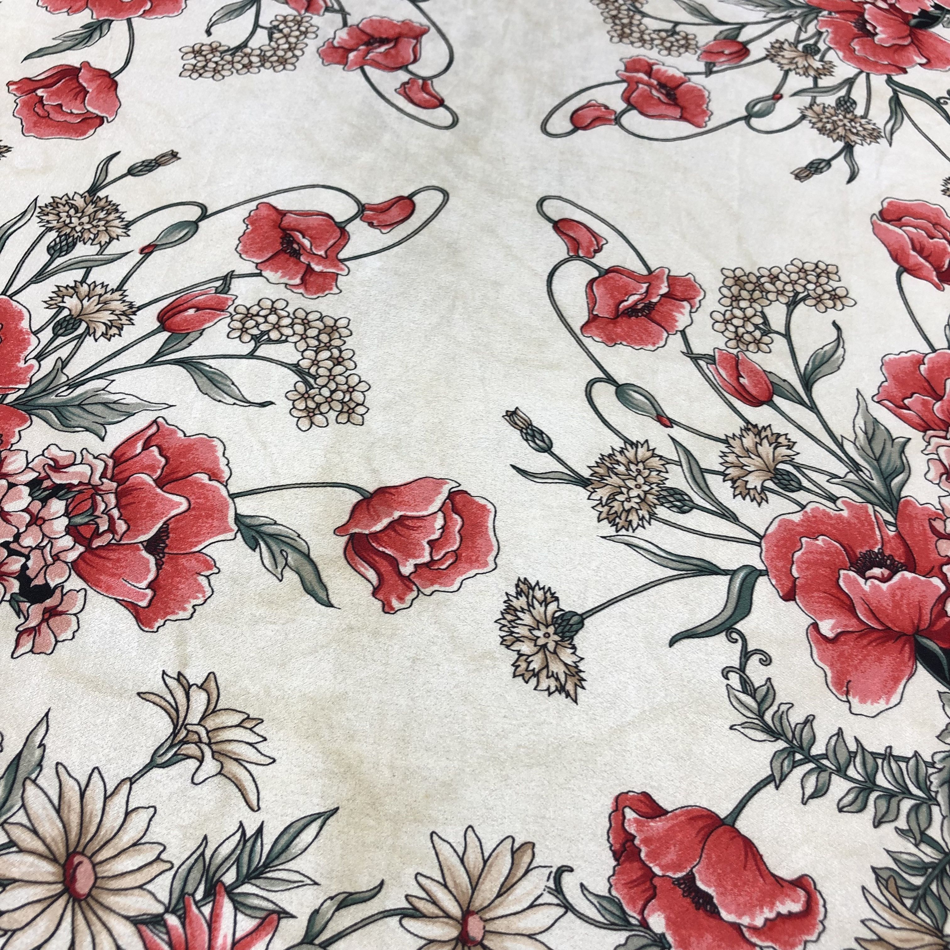 Japanese Brand J.G Dubois Floral Silk Scarf M270 Size ONE SIZE - 6 Thumbnail