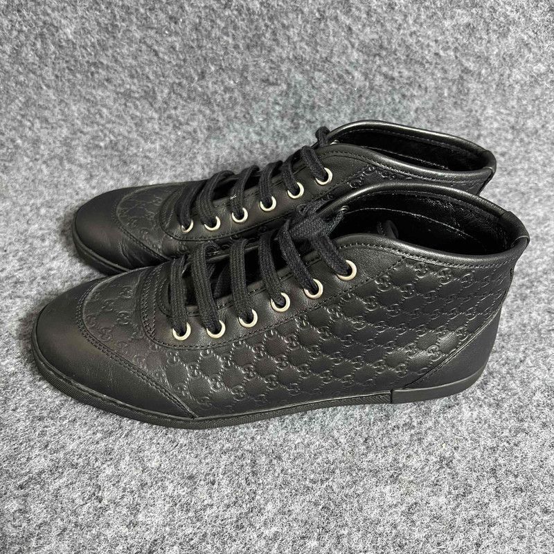 Gucci Gucci Guccissima Hi Top Sneakers in Black -2508 Size US 5.5 / EU 38 - 1 Thumbnail