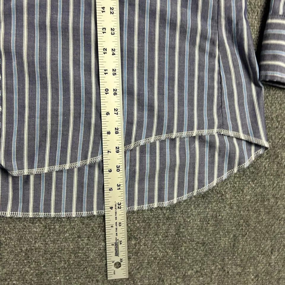 Vintage × Wrangler Wrangler Shirt Mens XL Striped Western Pearl Snap Long Tail Size US XL / EU 56 / 4 - 7 Thumbnail