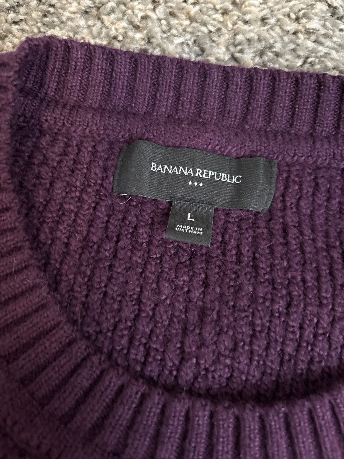 Banana Republic Merlot Knit Sweater Size US L / EU 52-54 / 3 - 2 Thumbnail