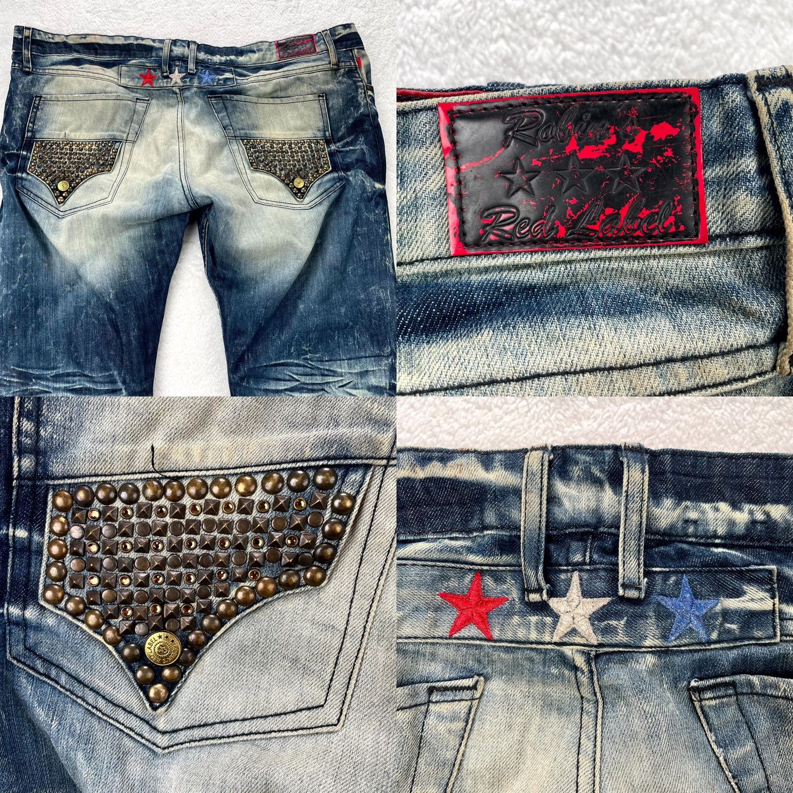 Vintage VINTAGE Robins Jeans Jeans Mens 44x30 Red Label Thrashed Distressed Ankle Zipper Studs Wings Women? Size US 44 / EU 60 - 8 Thumbnail