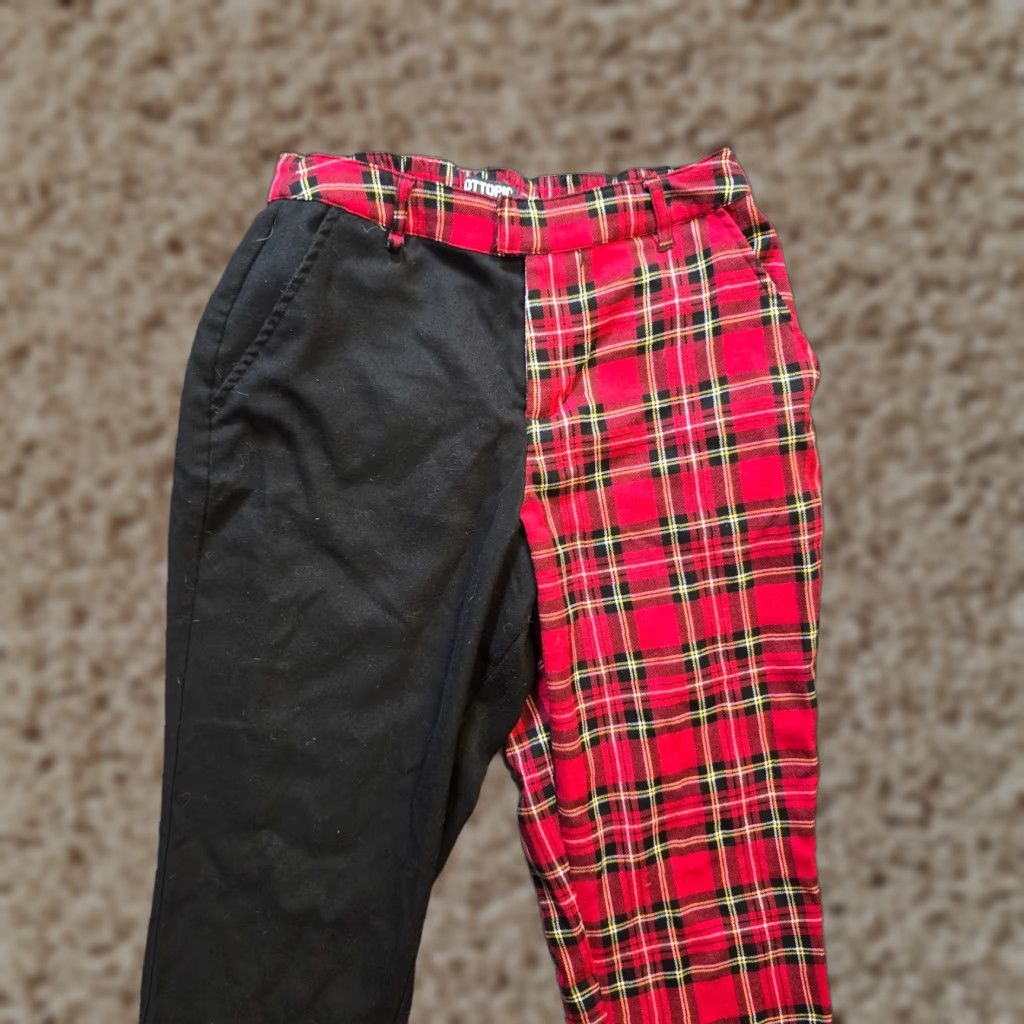 Hot Topic Hot Topic Pants Women S Red Black Plaid Coloblock Tapered Punk Rock Shirt? Size 28" / US 6 / IT 42 - 1 Thumbnail