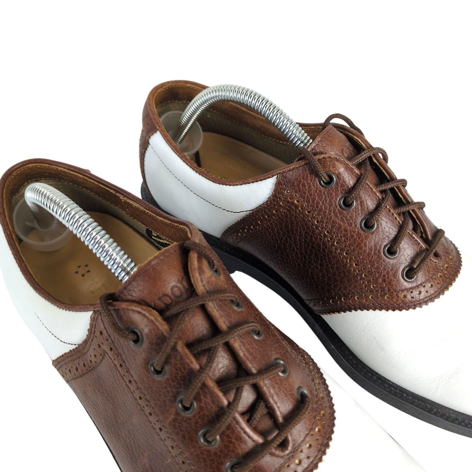 Rockport Rockport Men's 9W Brown & White Leather Saddle Golf Shoes Size US 9 / EU 42 - 9 Thumbnail