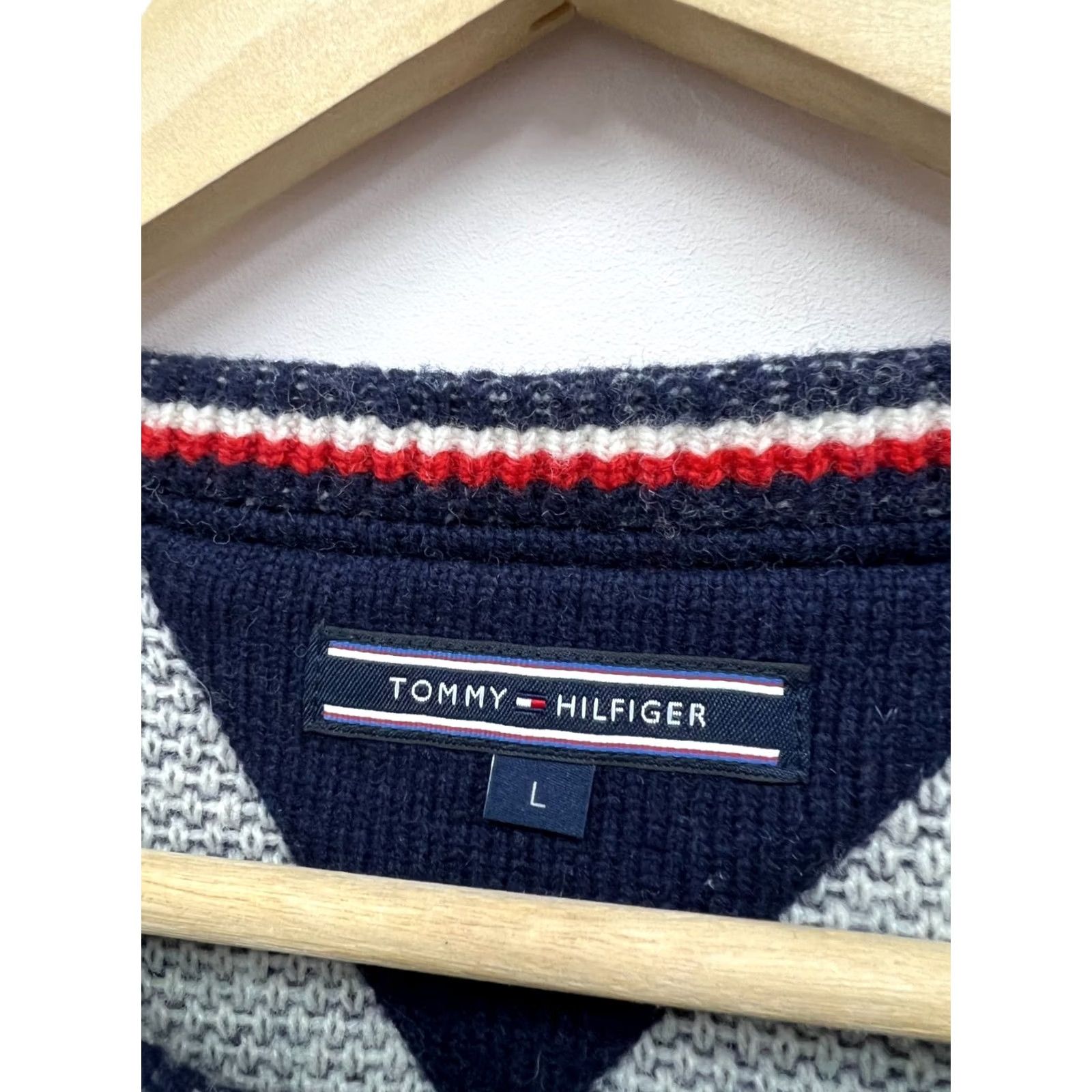 Tommy Hilfiger Tommy Hilfiger Wool Sweater Striped Logo Pullover Men L Multicolor Wool Blend Knit Crew Neck Pullover Mens Size US L / EU 52-54 / 3 - 4 Thumbnail