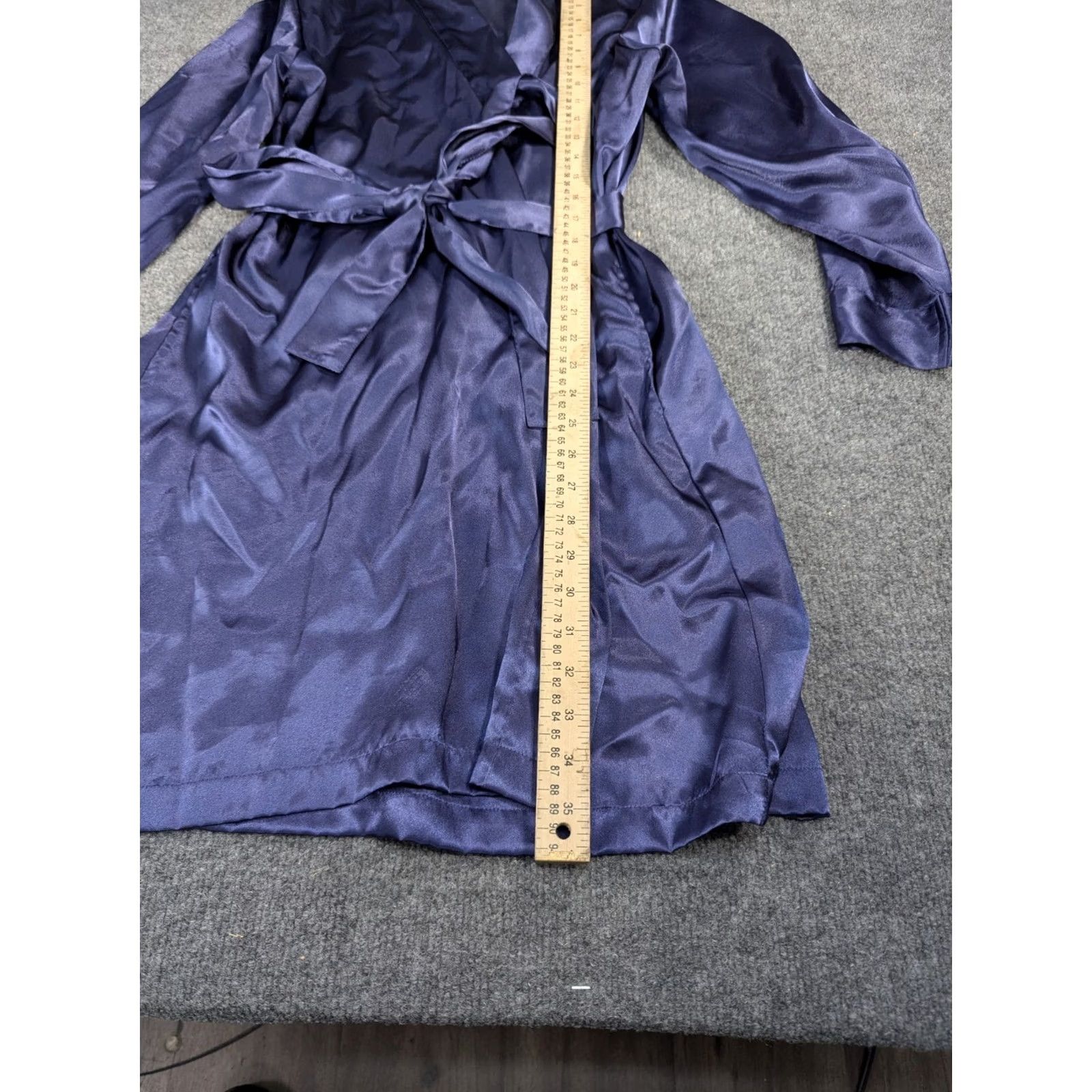 Vintage VINTAGE MORGAN TAYLOR INTIMATES Satin Gown Robe Purple Size L Belt Womens Size ONE SIZE - 4 Thumbnail