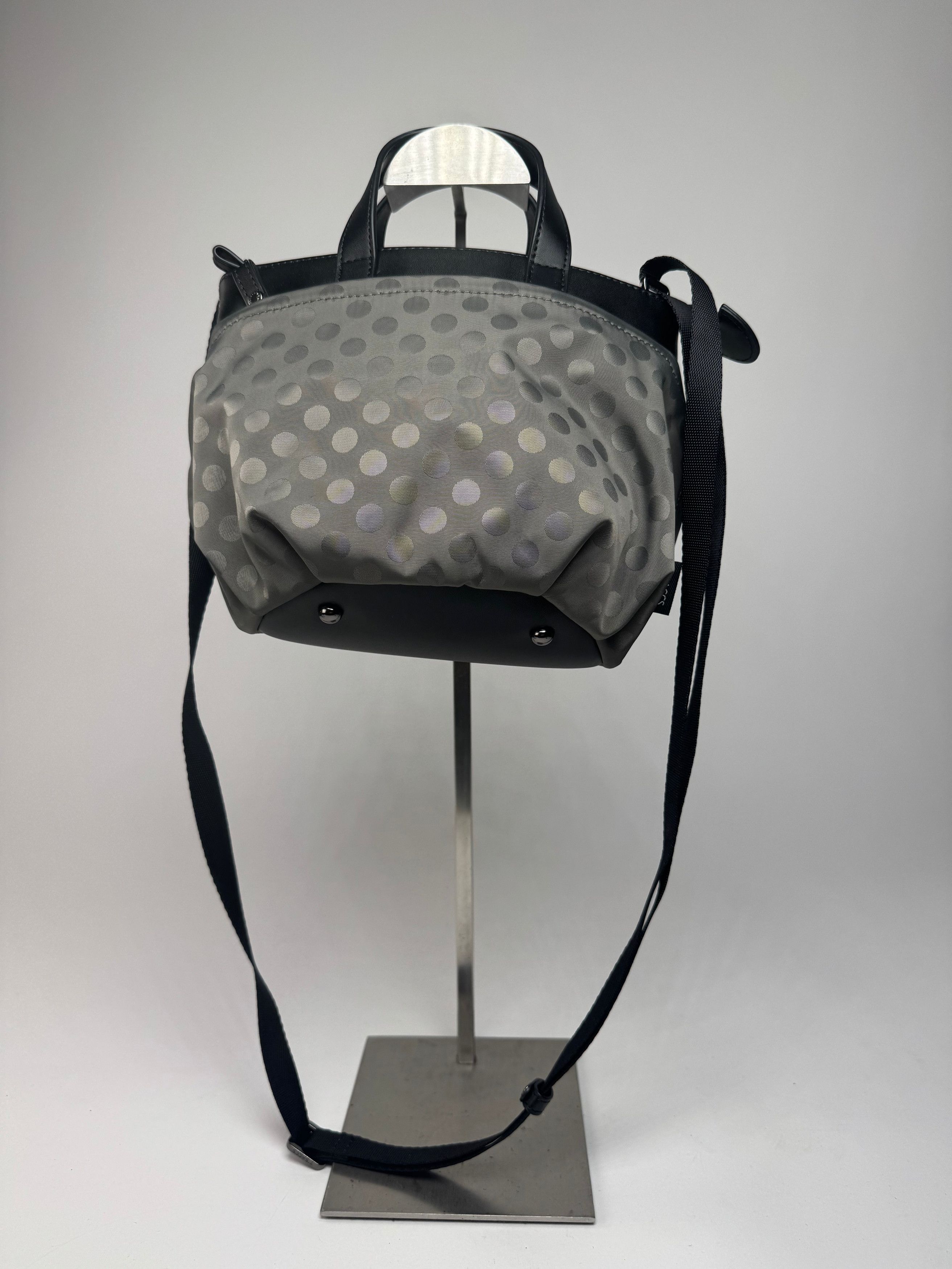Yohji Yamamoto Vintage Y-Saccs Polkadot 2Way Handbag Grey Black Size ONE SIZE - 1 Thumbnail