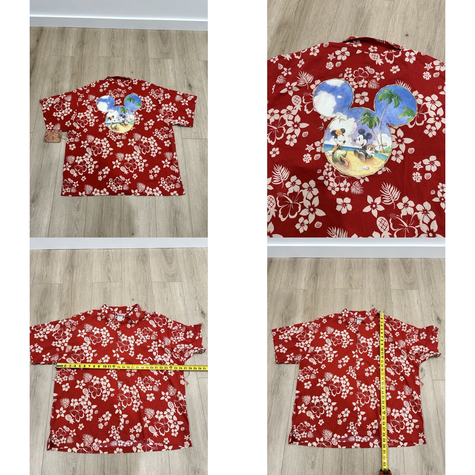 Disney NWT Disney Hawaiian Button Shirt Red Floral Adult Size 2XL Mickey Minnie Beach Size US XXL / EU 58 / 5 - 8 Thumbnail