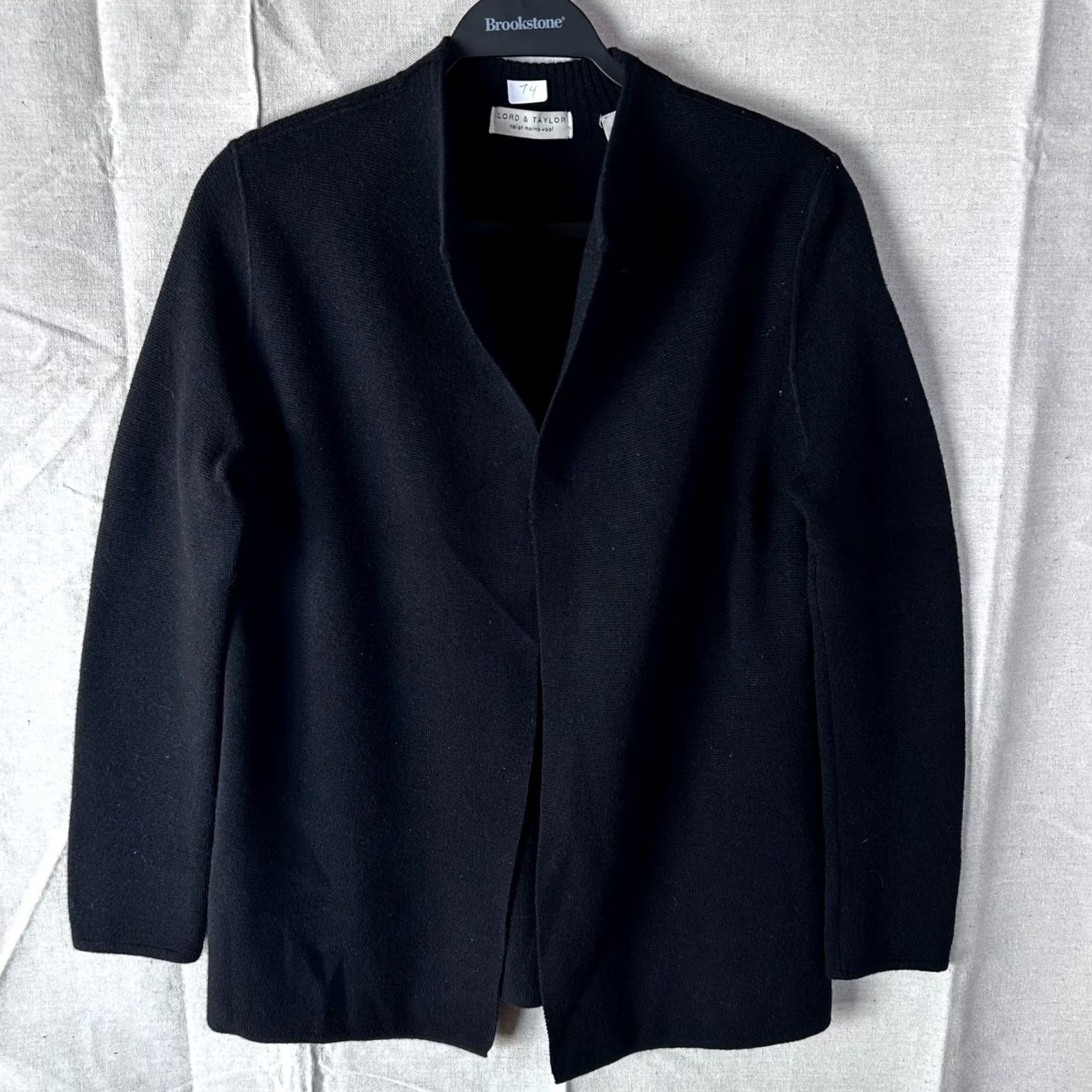 Lord & Taylor VINTAGE Lord & Taylor Cardigan Black Small Open Front Merino Wool Knit Cardigan Women Knitwear Ready-to-Wear Guys Lady? Size S / US 4 / IT 40 - 2 Thumbnail