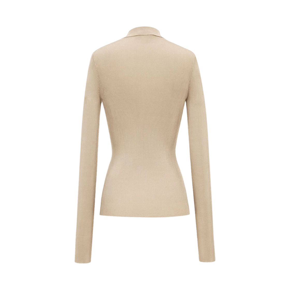 Saint Laurent Paris oc11z0226 800875 Top in Ribbed Silk in Beige Size M / US 6-8 / IT 42-44 - 2 Thumbnail