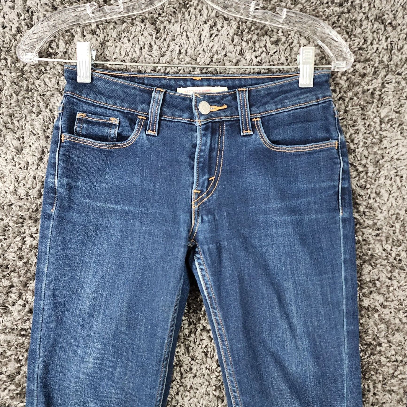Levi's LEVI'S VINTAGE 535 Distressed Super Skinny Jeans Women Size 26 Blue Size 26" / US 2 / IT 38 - 2 Thumbnail
