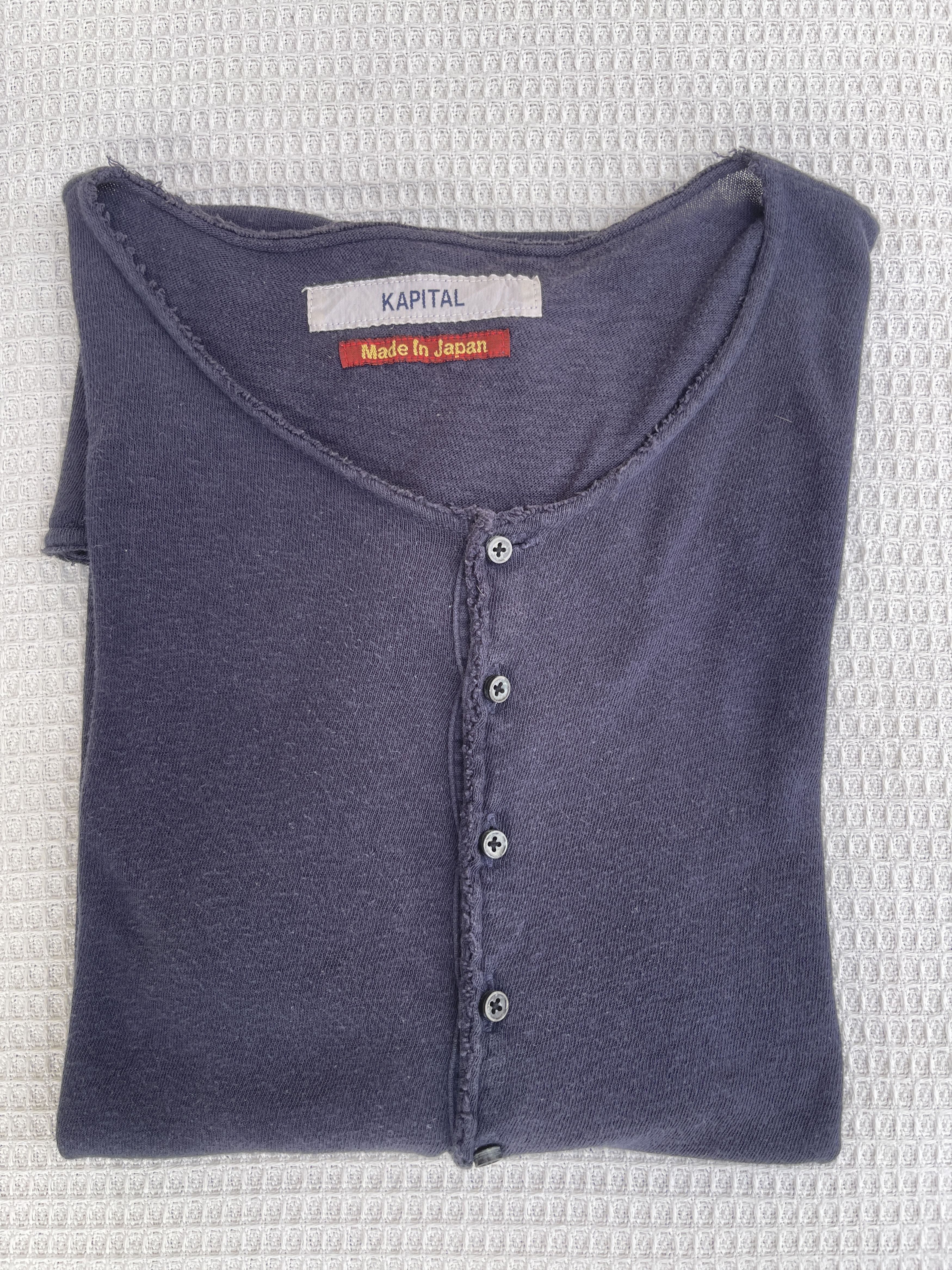 Kapital Last Drop🔥Rare🔥Vintage KAPITAL Henley T-Shirt Size US L / EU 52-54 / 3 - 2 Thumbnail