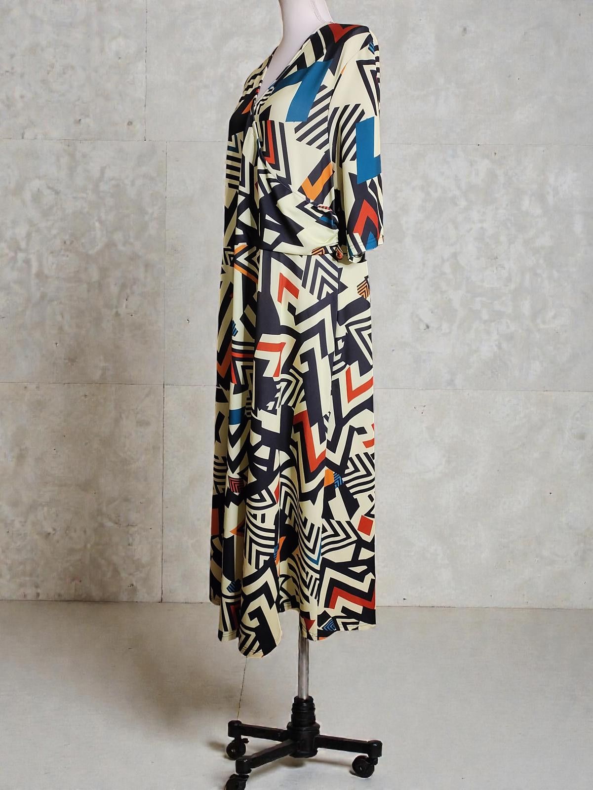 Other Geometric Print Maxi Dress Size 4XL by Lily by Firmiana Size 4XL / US 24-26 - 4 Thumbnail