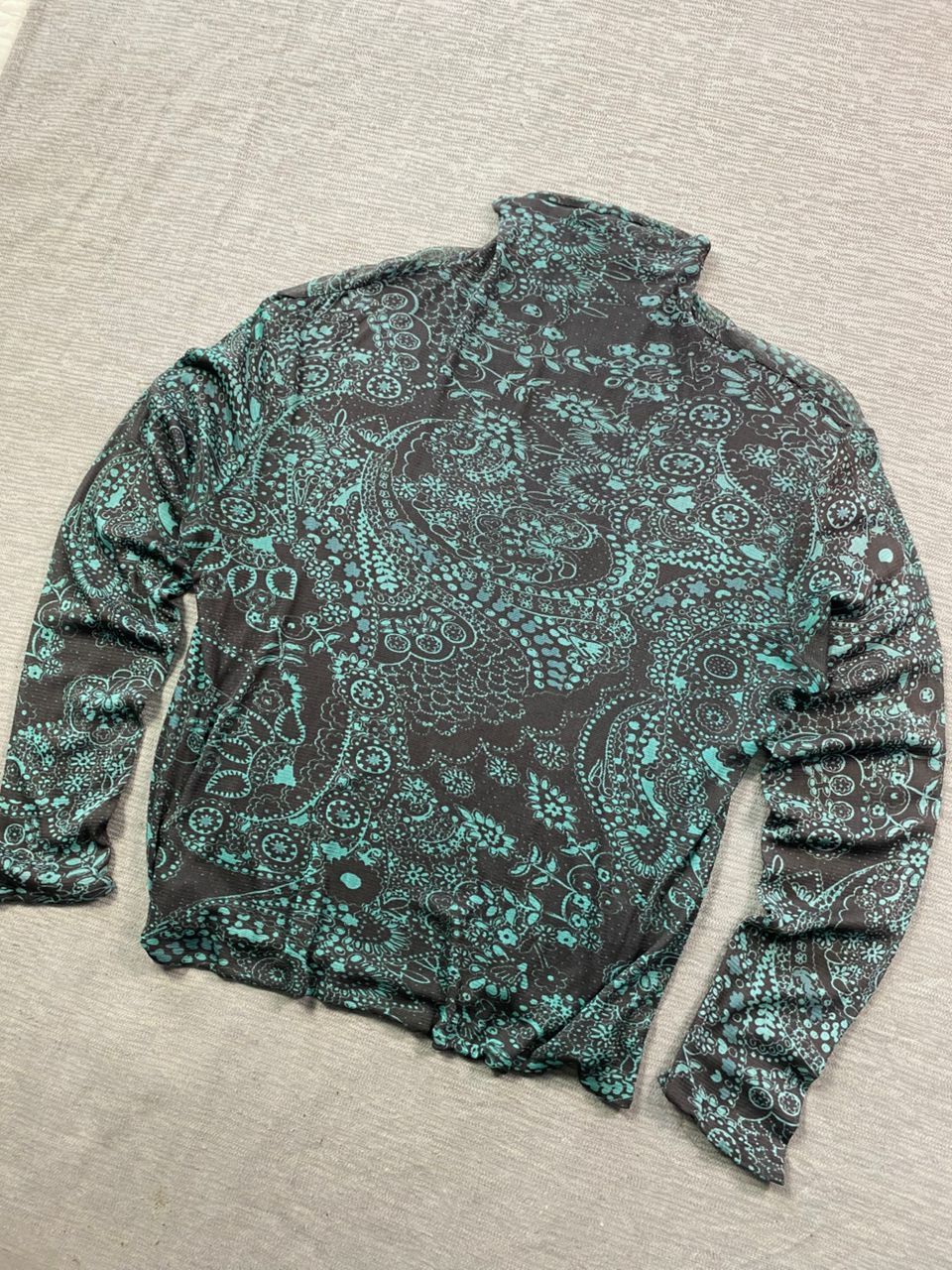 Designer × If Six Was Nine × Jean Paul Gaultier JPG Style - Christian Aujard Silk Mesh Top Long Sleeves Size M / US 6-8 / IT 42-44 - 2 Thumbnail