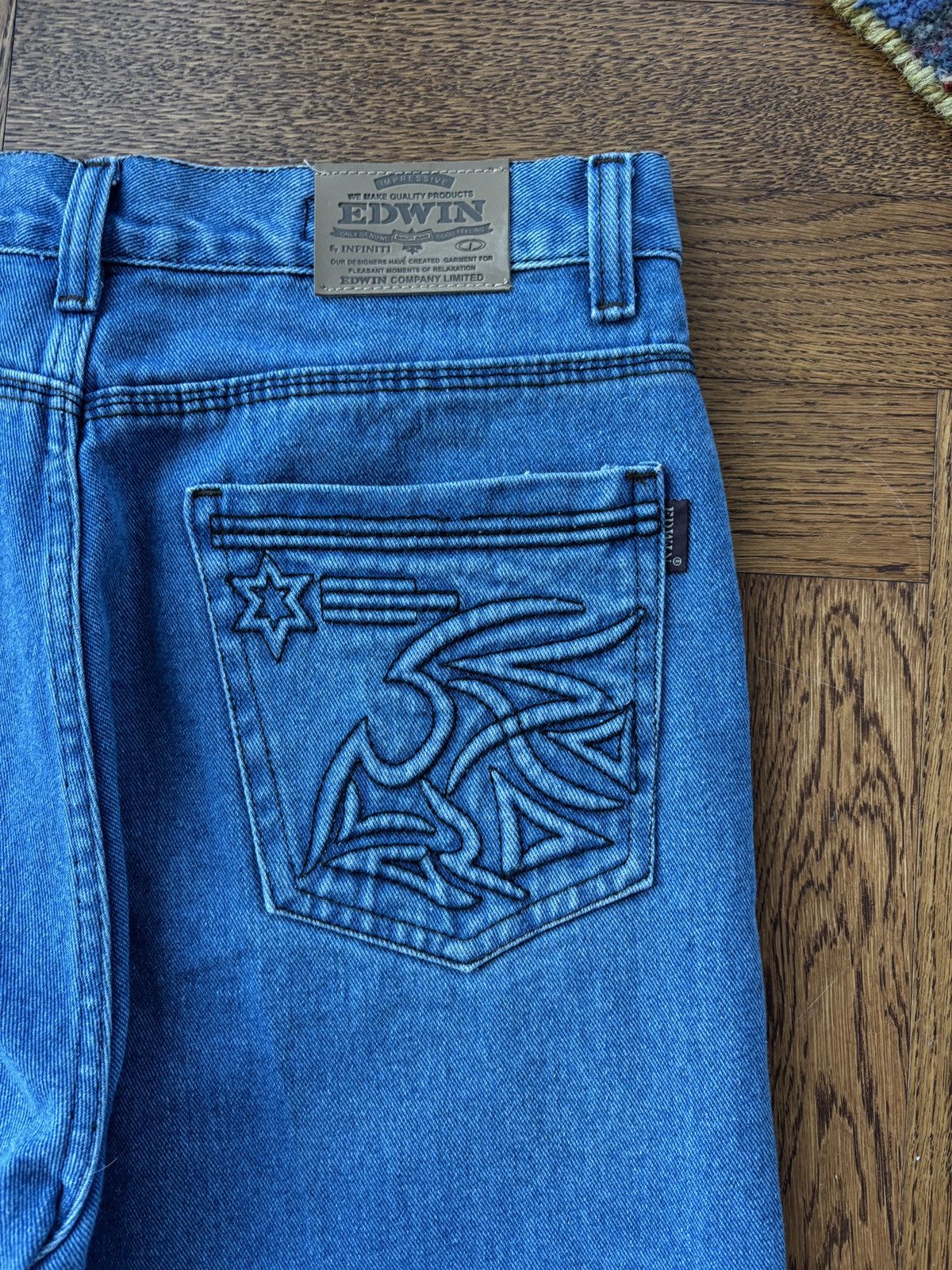 Edwin Vintage Edwin Jeans by Infiniti 1990s 3D Embroidered Size US 33 - 4 Thumbnail