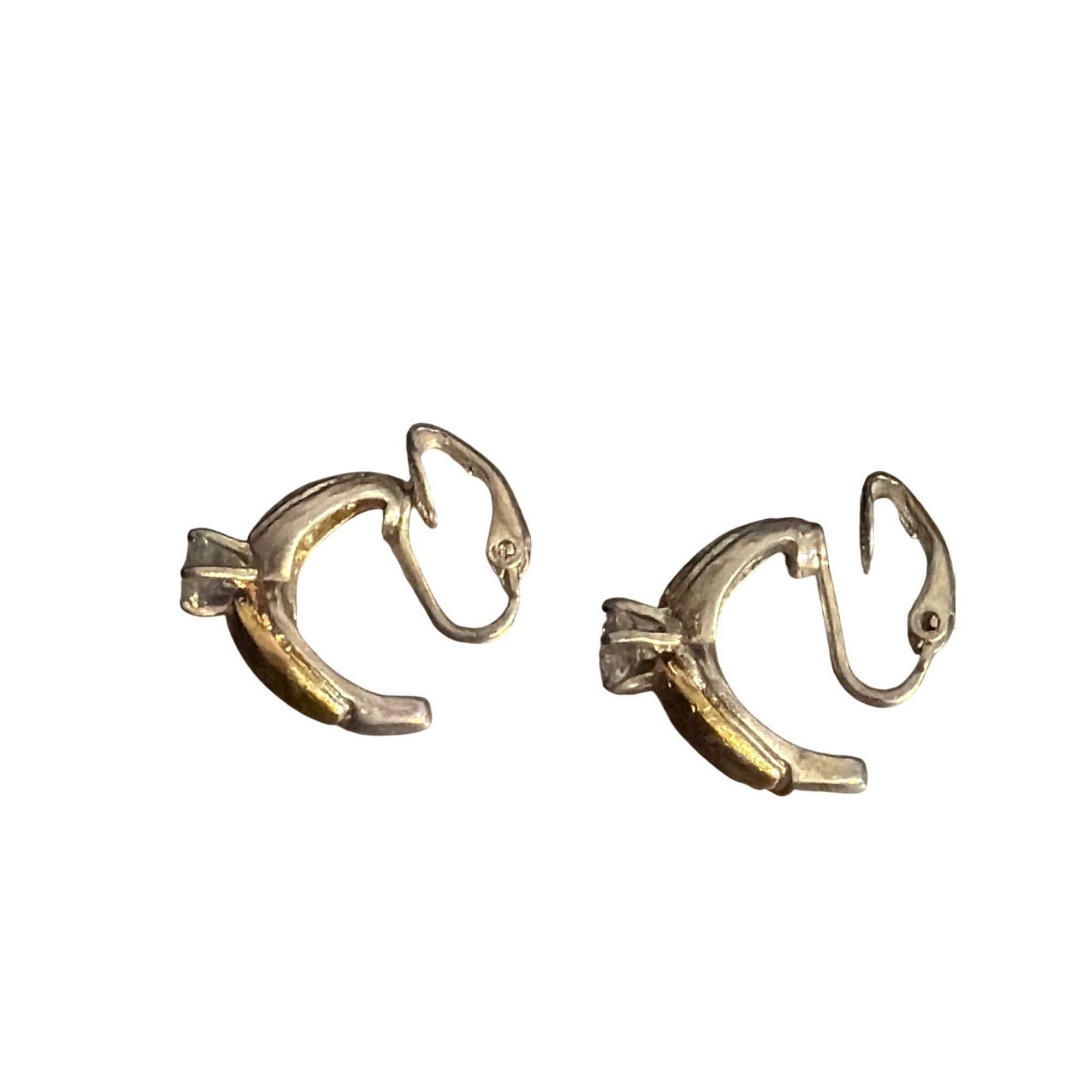 Other Vintage W Linds Gold Silver Tone Clip On Earrings CZ Stone . Size ONE SIZE - 3 Thumbnail