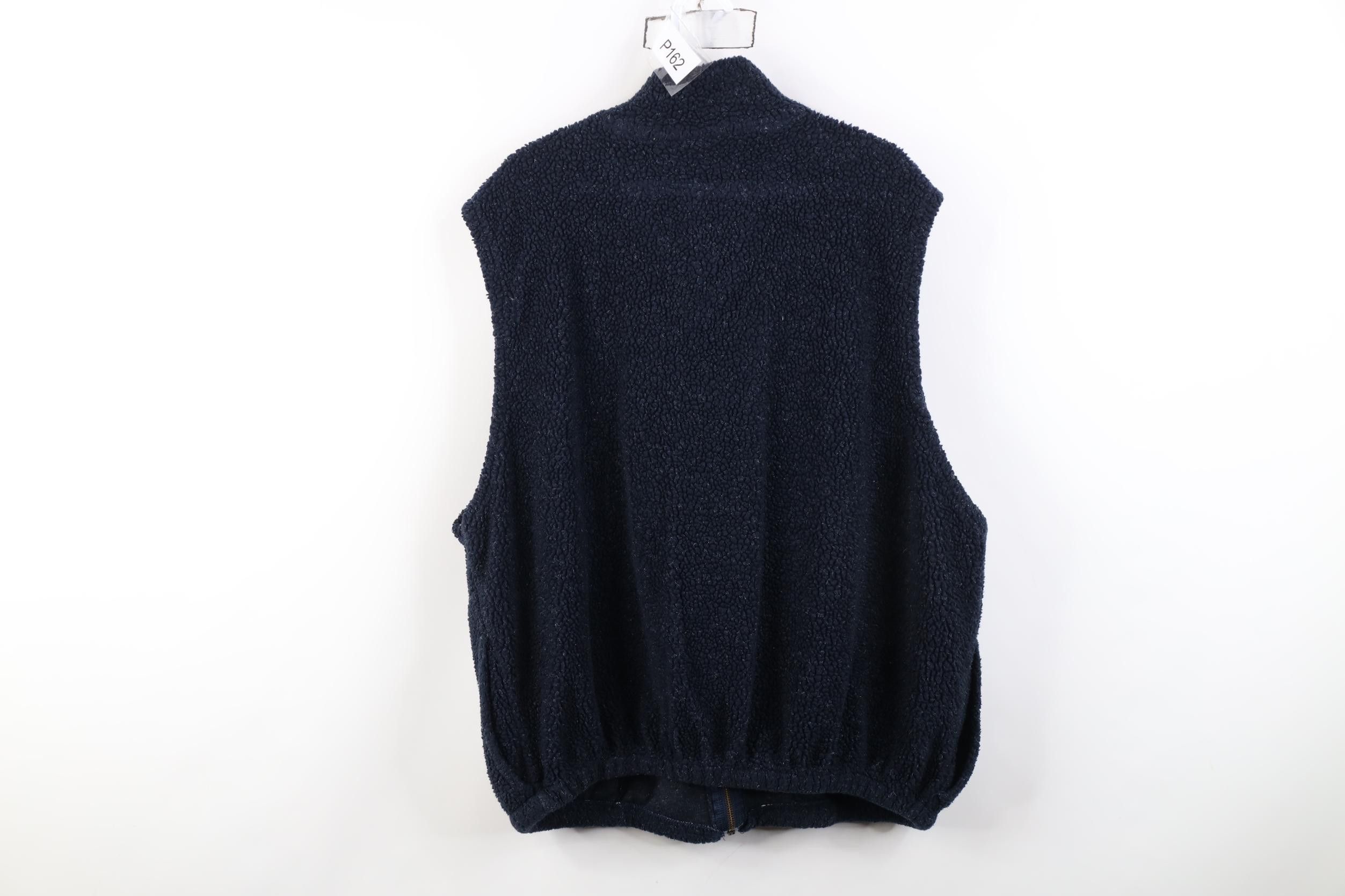 Vintage Vintage 90s Streetwear Fleece Full Zip Vest Jacket Navy Blue Size US XL / EU 56 / 4 - 10 Thumbnail