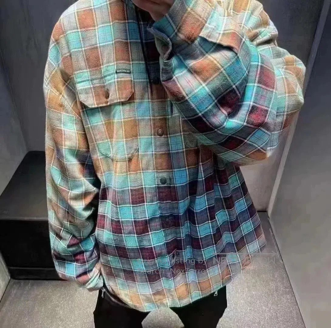 Balenciaga Balenciaga Blue Gradient Checkered Jacket. Size XXS / US 00 / IT 34 - 3 Thumbnail