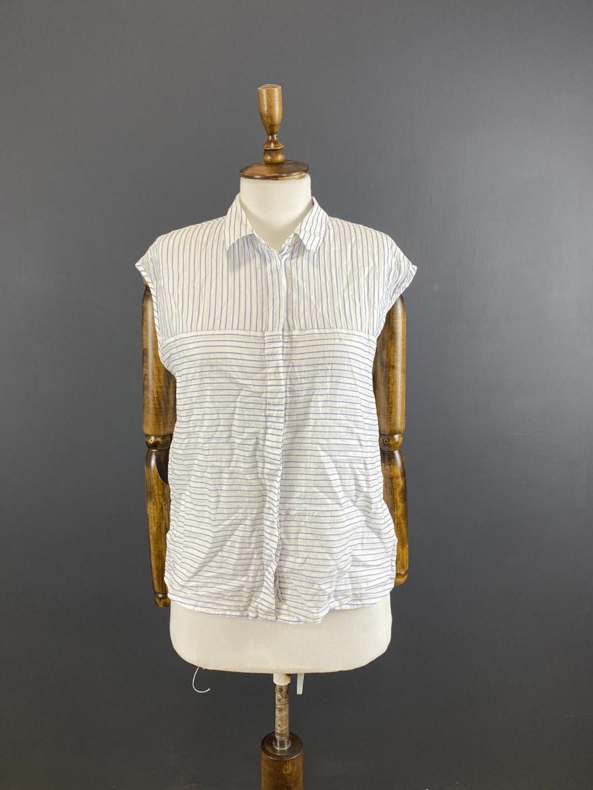 Edwin Edwin White Stripe W'Nadeen Sleeveless Shirt Size M Size M / US 6-8 / IT 42-44 - 1 Thumbnail