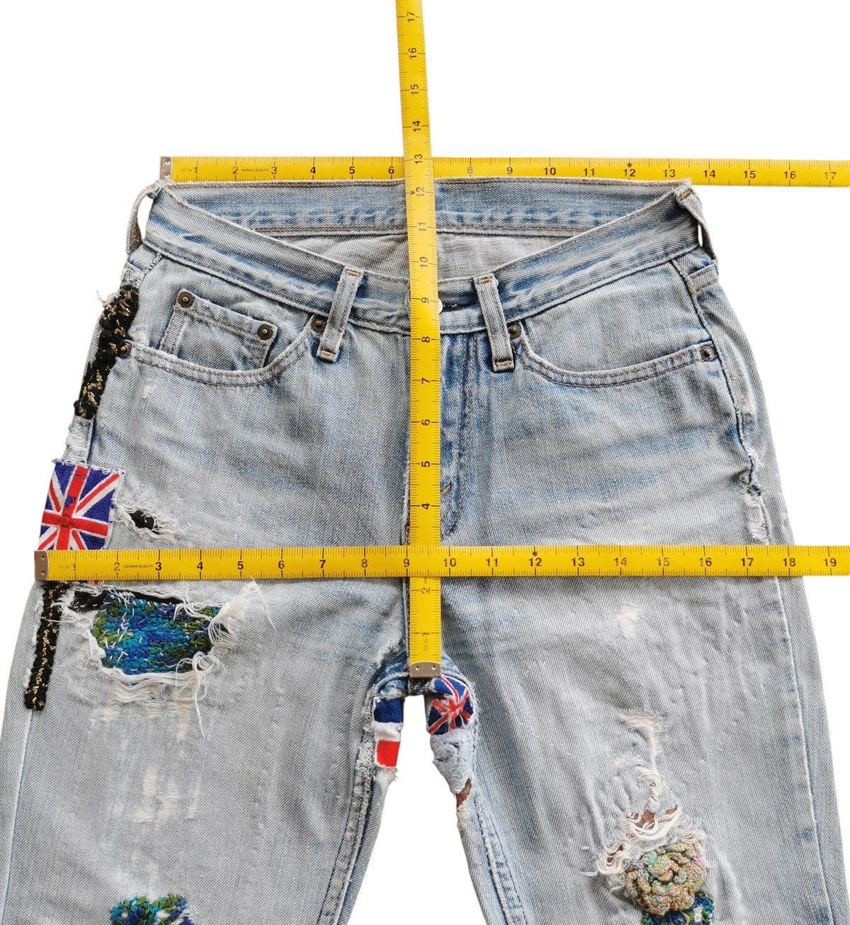Levi's Streetwear Custom Reworked Vintage Levi's Patchwork Denim 27 Size US 27 - 11 Thumbnail