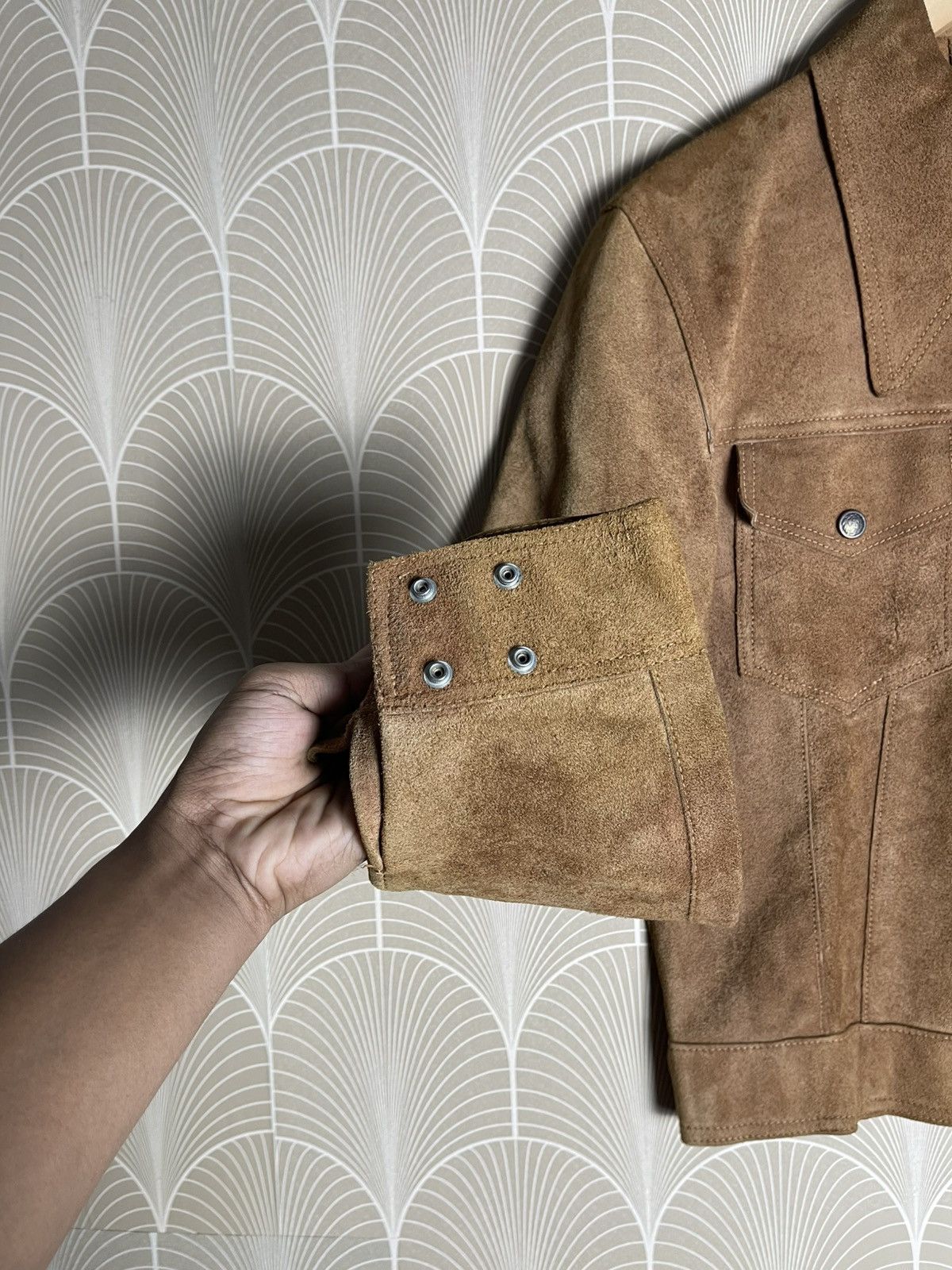 Genuine Leather × Homemade × Vintage 70s SUEDE RAWHIDE LEATHER BIKER JACKET Size US S / EU 44-46 / 1 - 8 Thumbnail