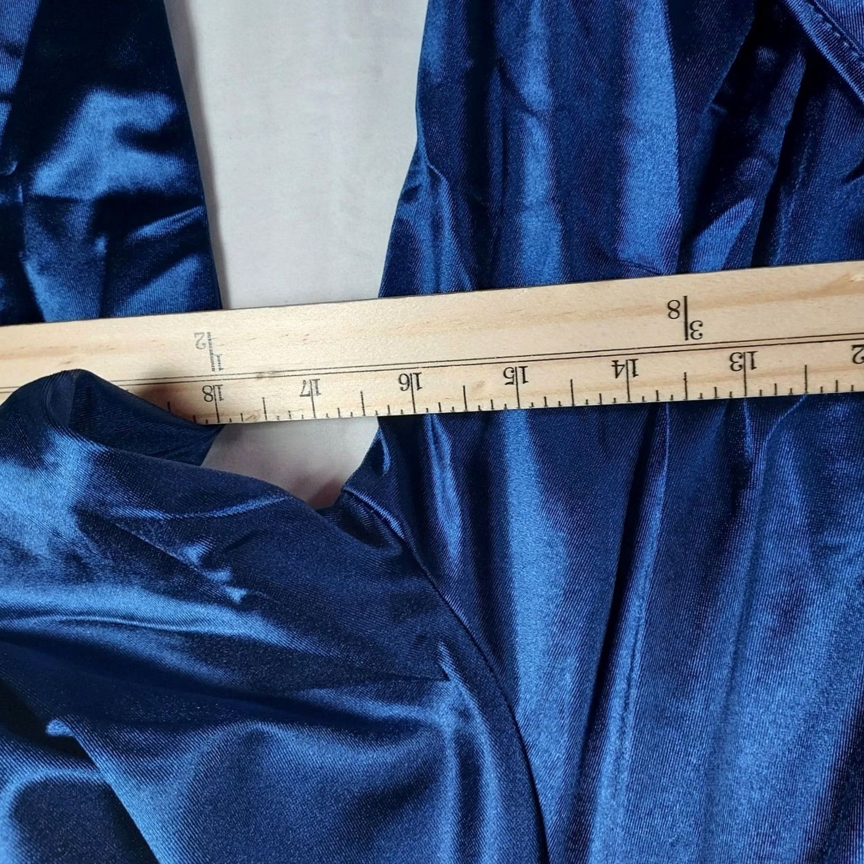 Vintage Yajedo Dress Womens L Blue Satin Neck Size Party Cocktail Long Sleeve New Size L / US 10 / IT 46 - 7 Thumbnail
