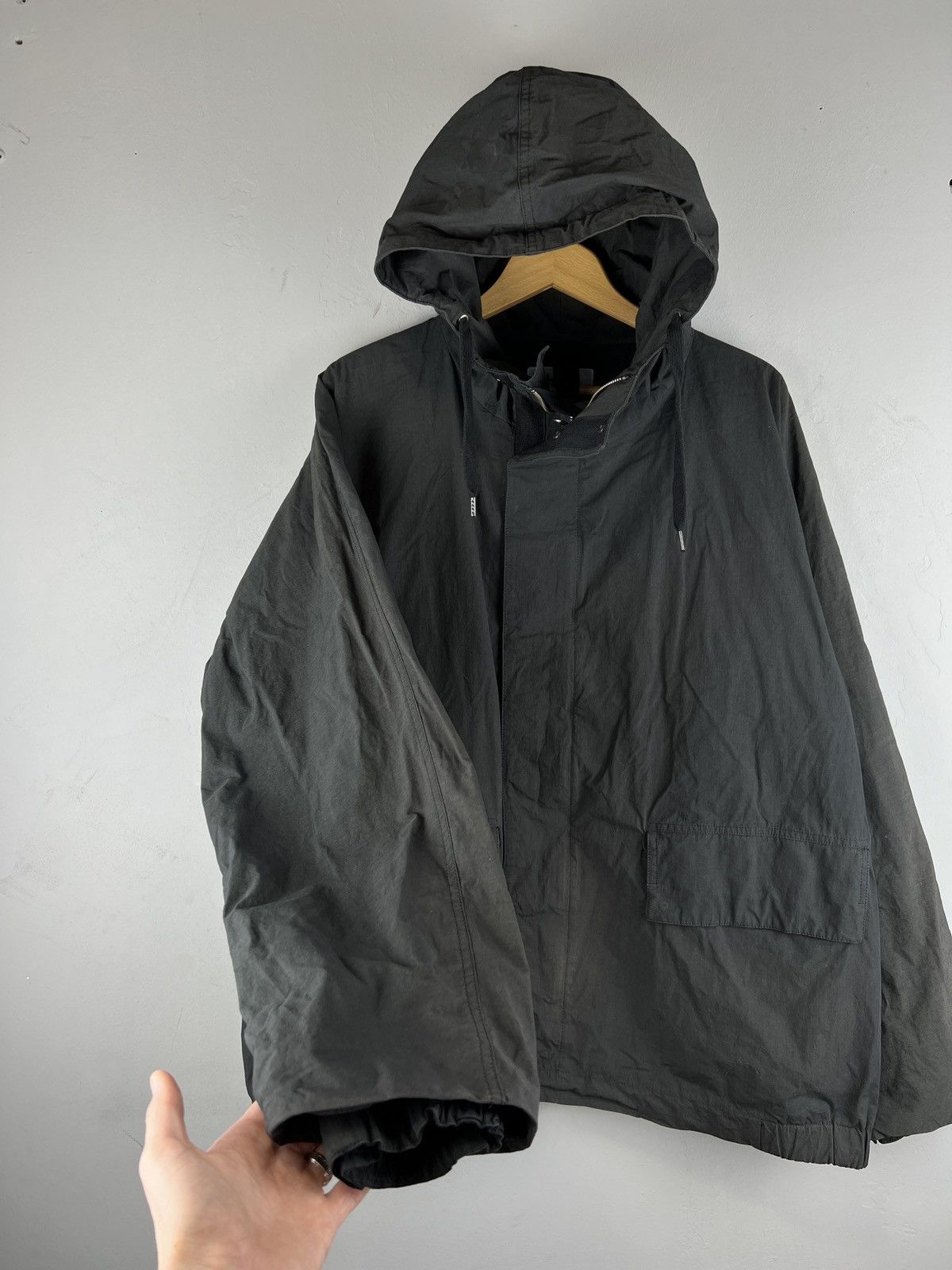 image of Vintage Faded Margaret Howell (Mhl) Button Jacket in Faded Black, Men's (Size XL)