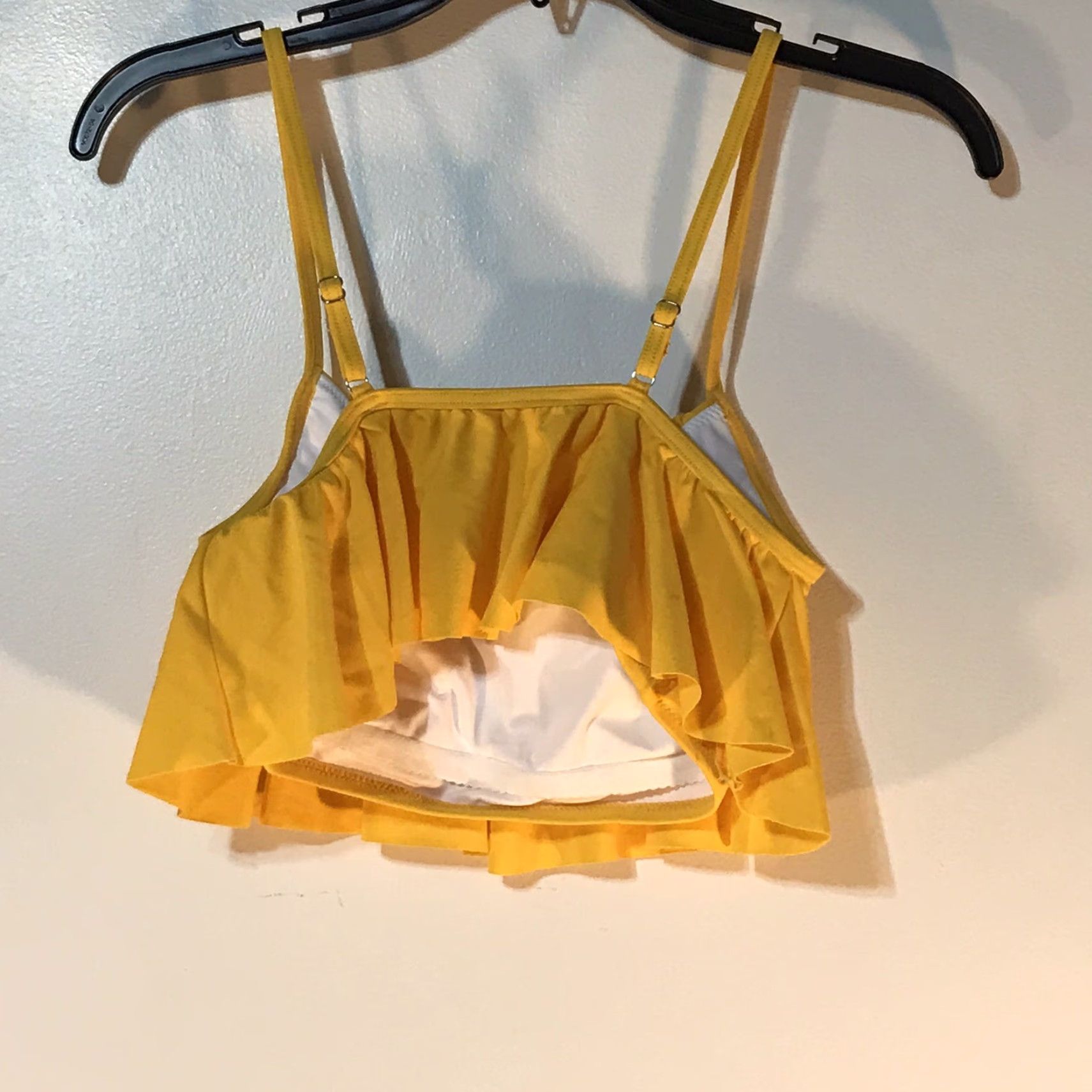 Swims Women's Yellow Ruffle Bikini Top S Padded Adjustable Spaghetti Strap No Wire Swimwear Size S / US 4 / IT 40 - 2 Thumbnail
