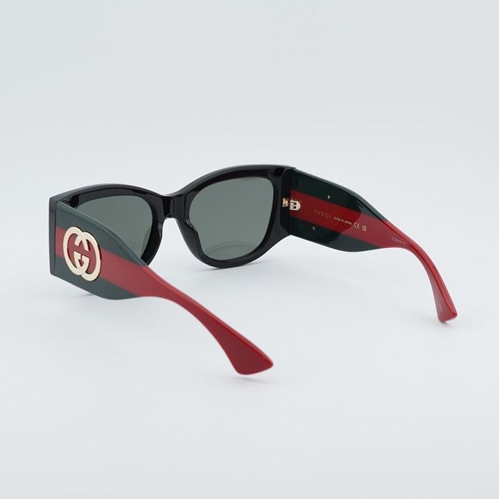 Gucci Gucci GG2115S 001 Sunglasses Black Cat Eye Frame, Grey Size ONE SIZE - 9 Thumbnail