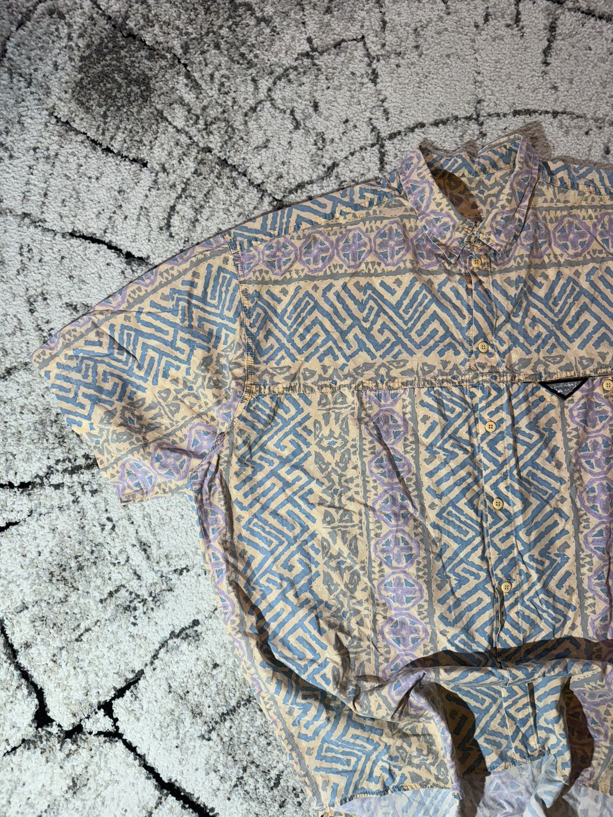 Quiksilver × Vintage 90’s Vintage Quiksilver AOP Aztec Surf USA Corduroy Shirt Size US XXL / EU 58 / 5 - 4 Thumbnail