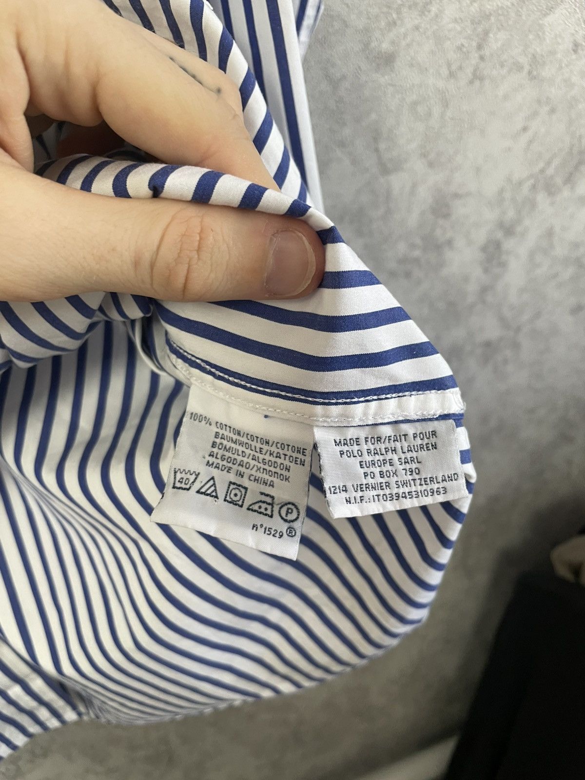 Polo Ralph Lauren Polo Ralph Lauren Striped White/Blue Basic Long Sleeve Shirt Size US XL / EU 56 / 4 - 9 Thumbnail