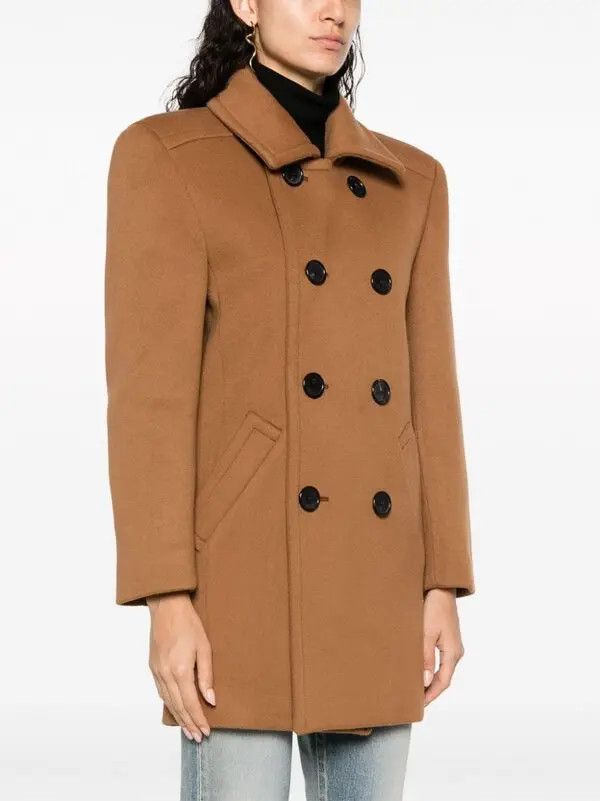 Saint Laurent Paris o1bcso1str1225 Manteau Double Ouvrable Azelan in Brown Size XS / US 0-2 / IT 36-38 - 2 Thumbnail
