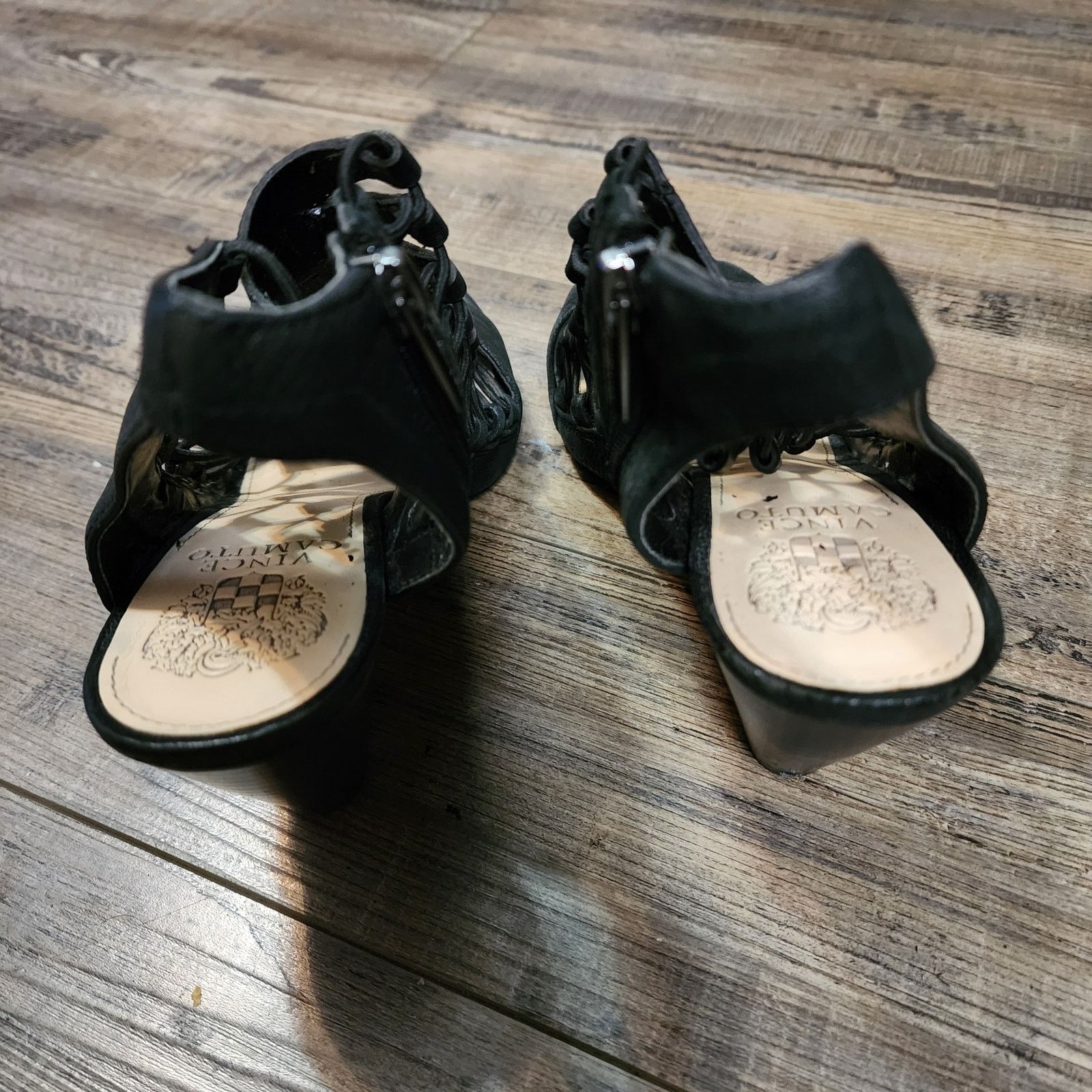 Vince Camuto Preowned Vince Camuto strappy Stretchy black heels Sz W 9 Size US 9 / IT 39 - 5 Thumbnail