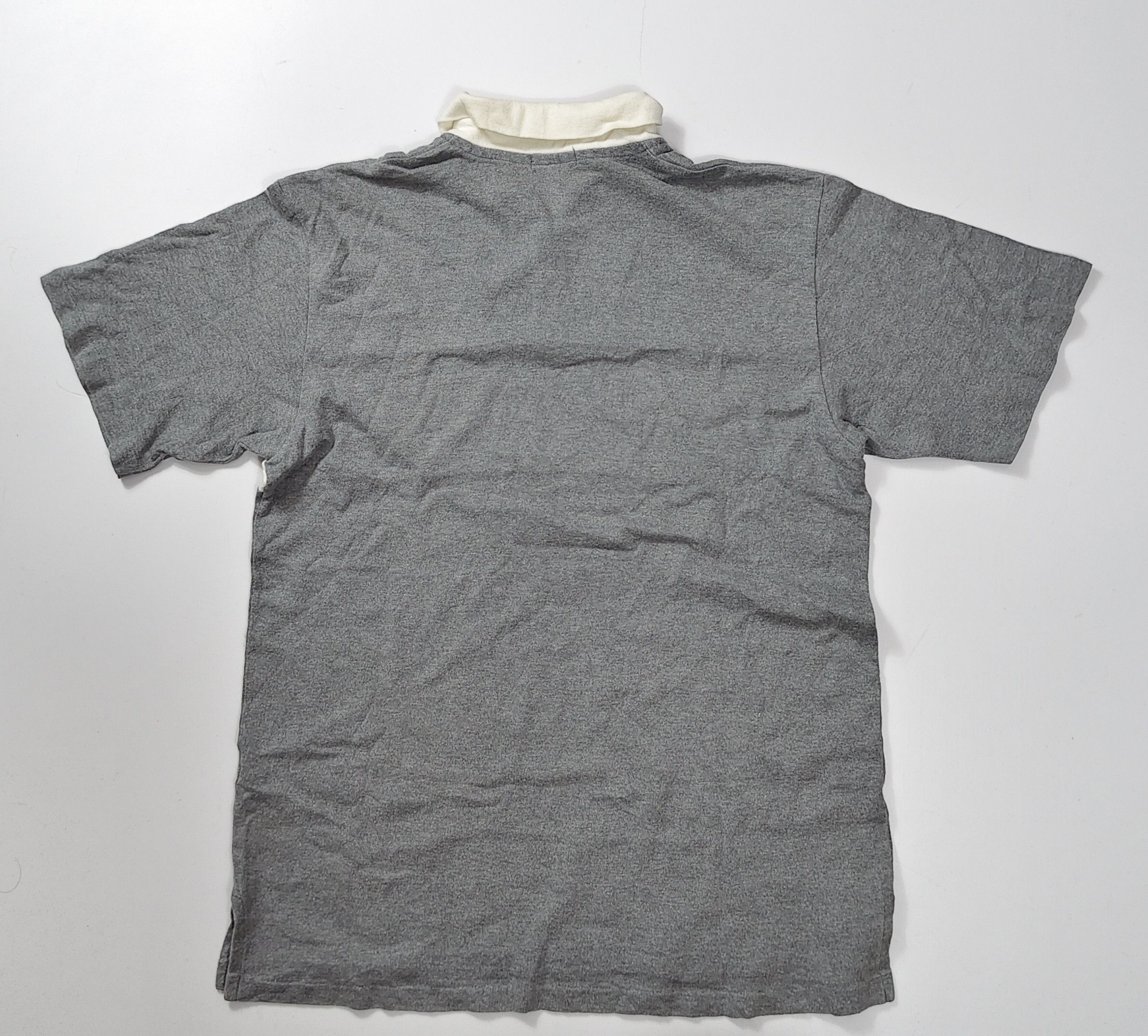 Yohji Yamamoto 2001 Yohji Yamamoto Rugby Polo Colorblock Grey Cream #G Size US M / EU 48-50 / 2 - 2 Thumbnail