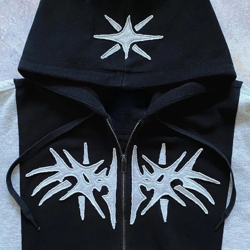 Japanese Brand Gothic Star Patchwork Oversized Pullover Hoodies Size US M / EU 48-50 / 2 - 5 Thumbnail
