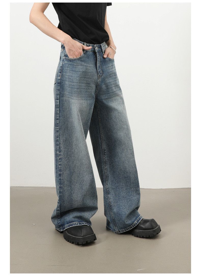 Vintage Japanese retro simple versatile men's wide-leg jeans Size US 32 / EU 48 - 5 Thumbnail
