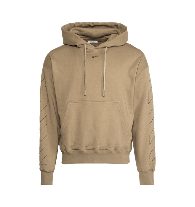 Off-White o1h1sh11223 Off Stitch Skate Hoodie in Beige