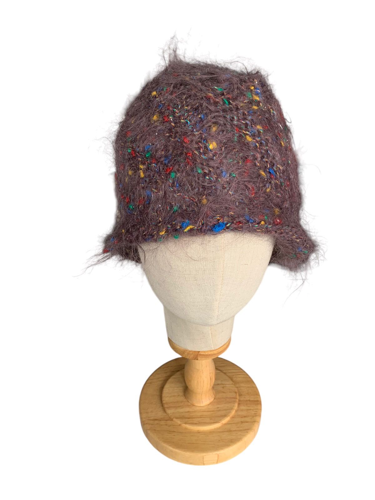14th Addiction × Japanese Brand × Le Grande Bleu (L.G.B.) Punk Style Fur Distressed Knit Multicolour Beanie Hats Size ONE SIZE - 6 Thumbnail