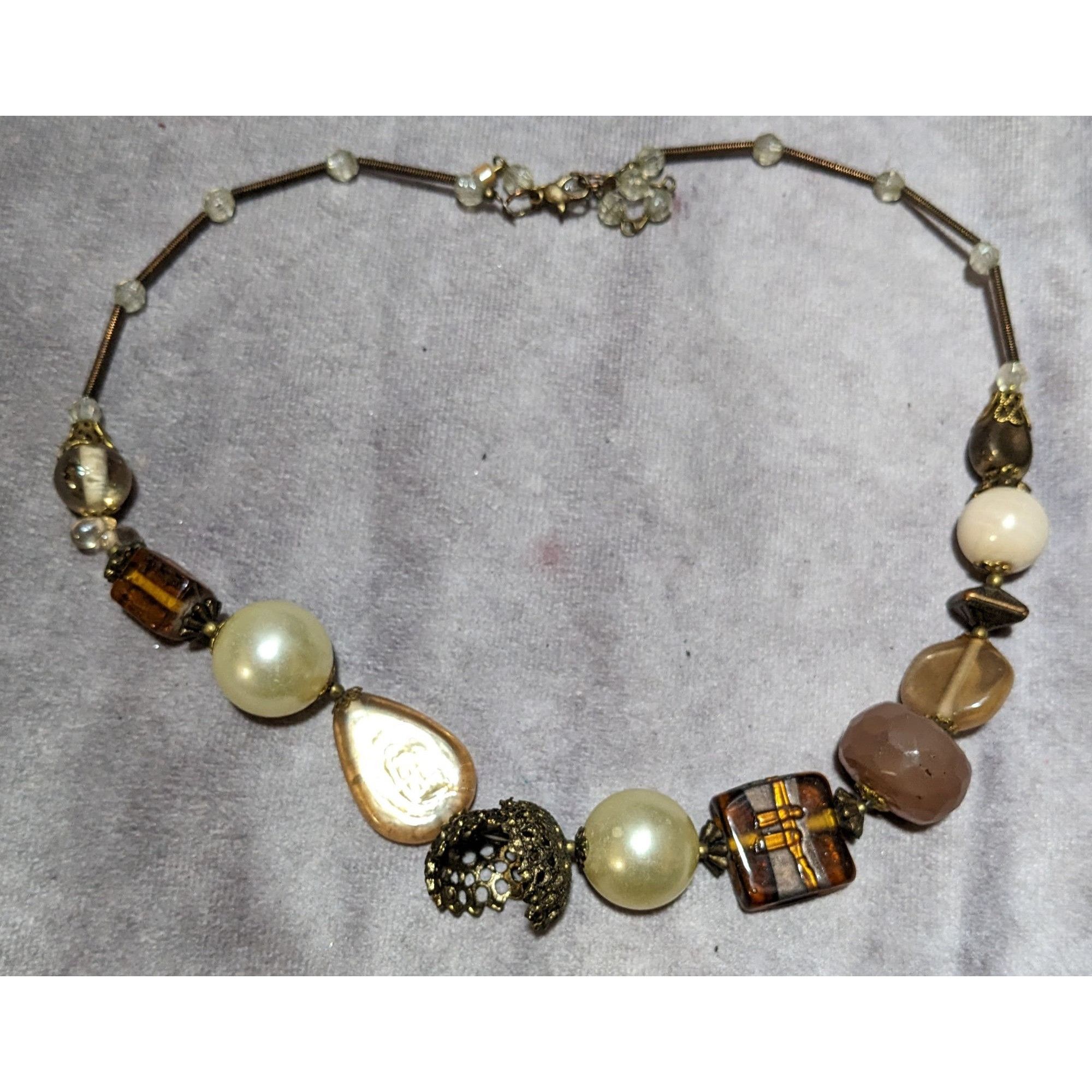 Other Vintage Mixed Medial Gold Chunky Beaded Necklace Size ONE SIZE - 12 Thumbnail