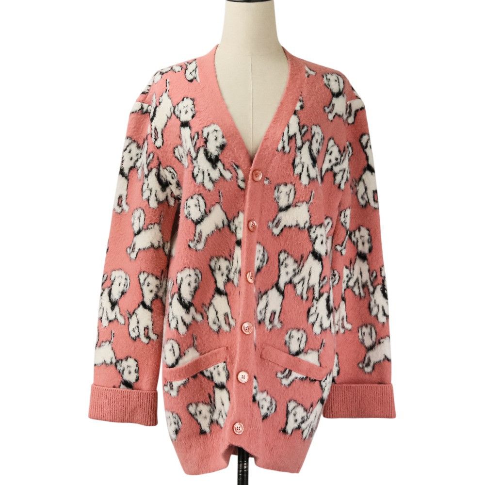 Celine Celine Celine Dalmatian Wool Cardigan Textile Tops 2A94W531Q DUTY FREE for USA Size ONE SIZE - 1 Thumbnail