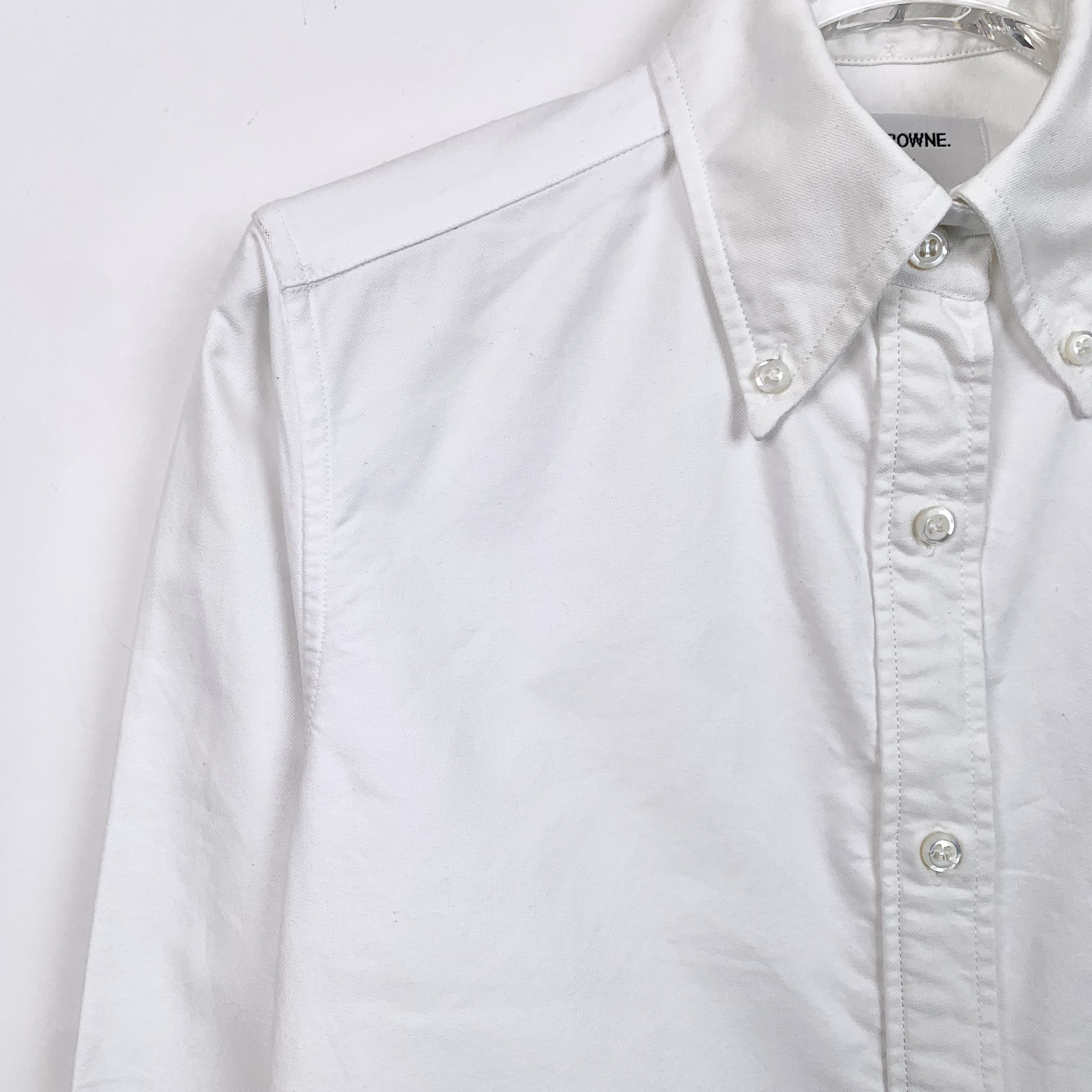 Thom Browne Thom Browne White Cotton Collared Shirt (Size S) Size S / US 4 / IT 40 - 7 Thumbnail