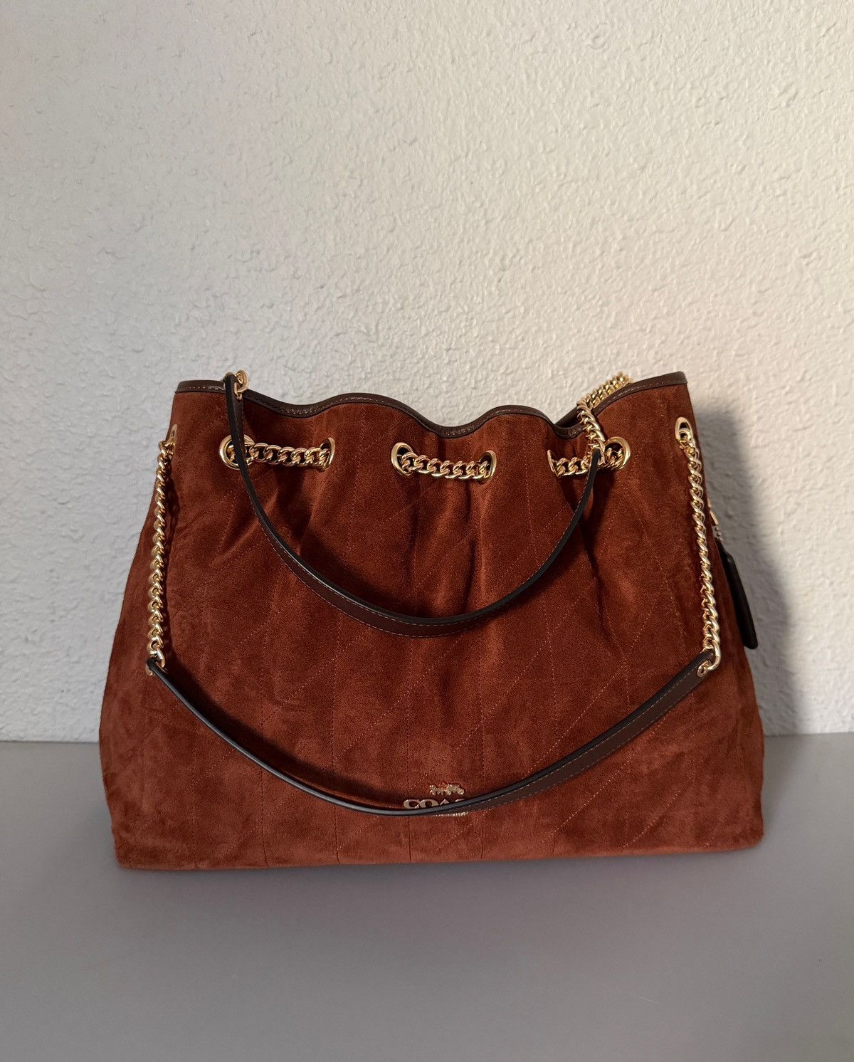 Coach NWT Coach Evelyn Shoulder Bag With Quilting Suede Size ONE SIZE - 9 Thumbnail
