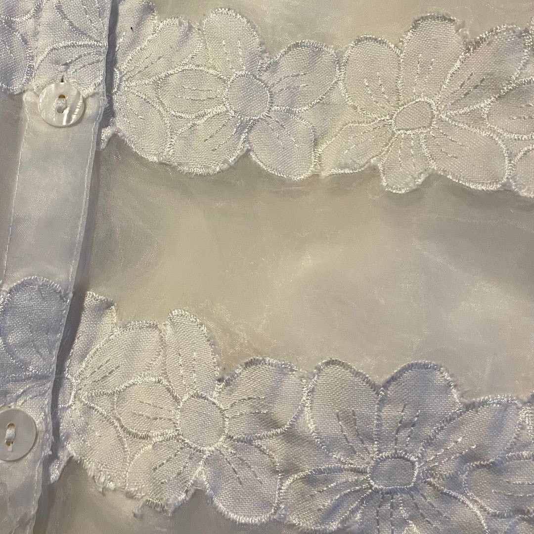 Other Vintage Baluchi Embroidered Floral White Button Blouse SZ XL Size XL / US 12-14 / IT 48-50 - 4 Thumbnail